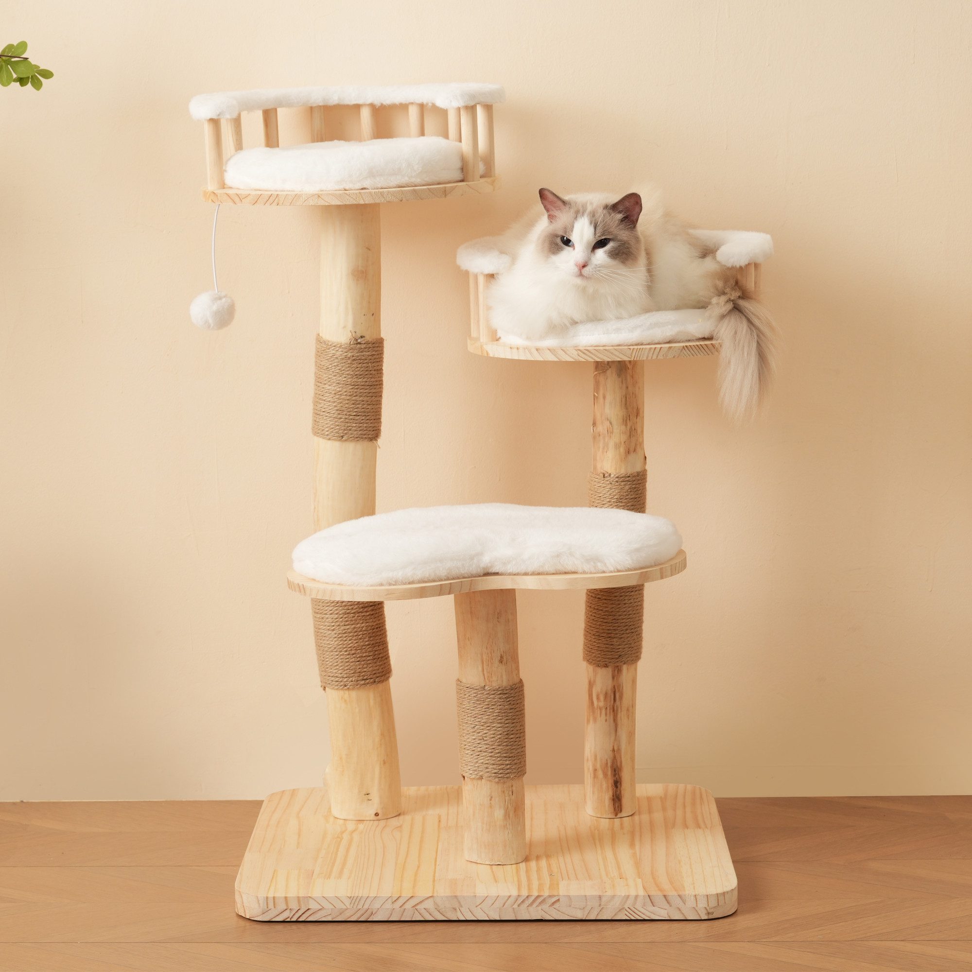 Flieks Kratzbaum PURELOVE, Katzenbaum 60x48x98cm mit 3-stufigem Sprungbrett günstig online kaufen