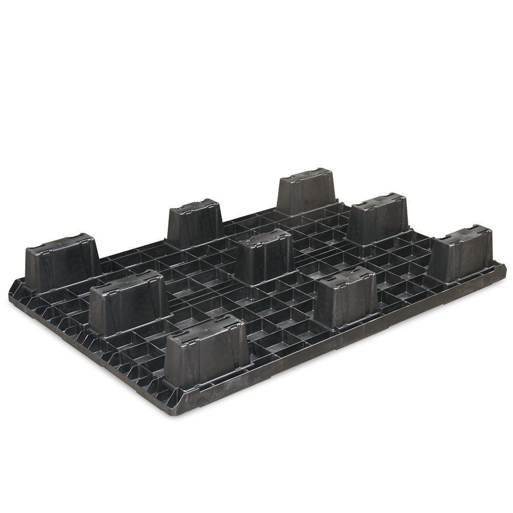 BRB-Lagertechnik Dekopalette Euro-Leichtpalette/Kunststoffpalette im Euromaß, LxBxH 1200x800x153 mm, Leichtpalette aus Polyethylen-Kunststoff (PE RE)