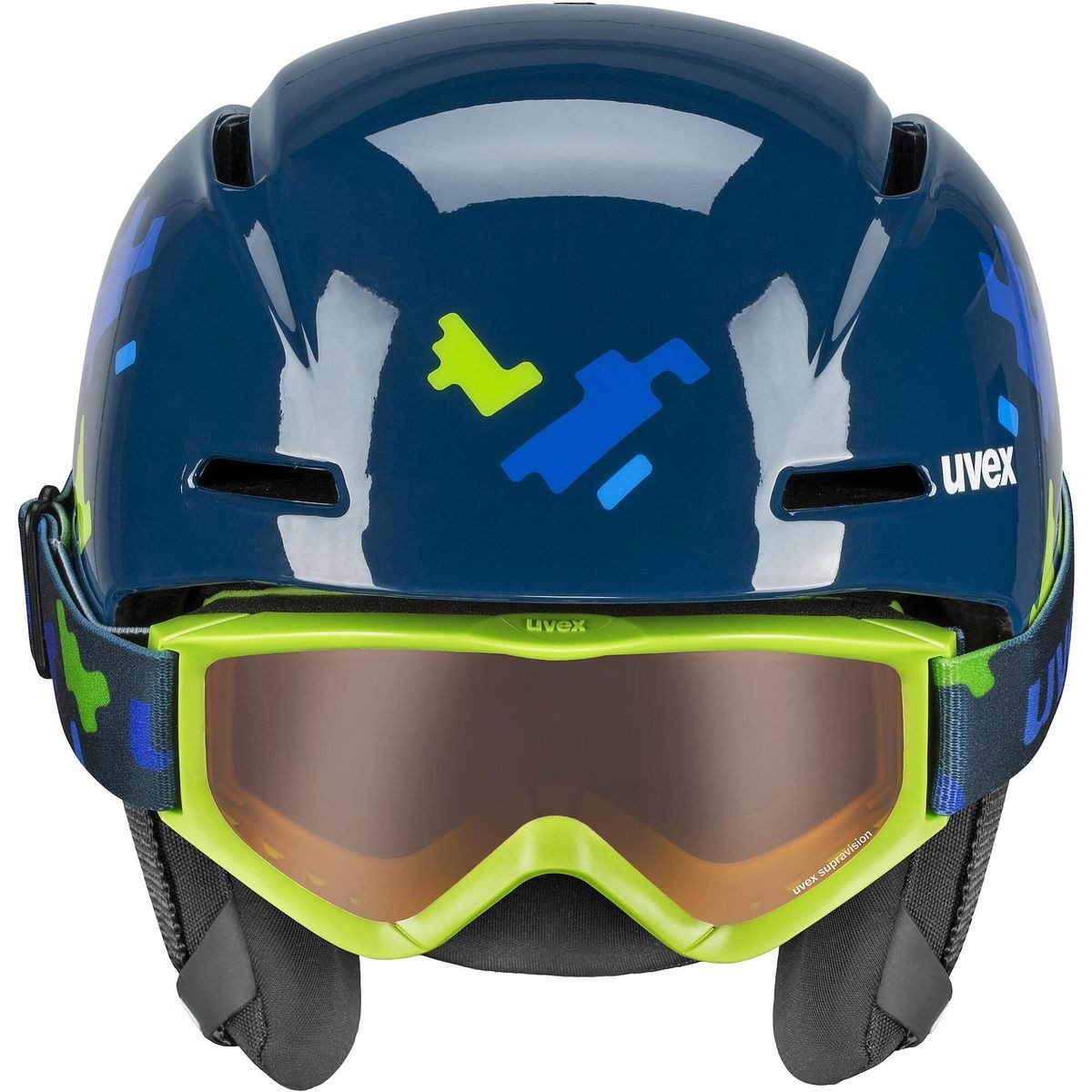 Uvex Skihelm Viti set, Perfektes Skiset für Kinder mit sicherem Helm und beschlagfreier