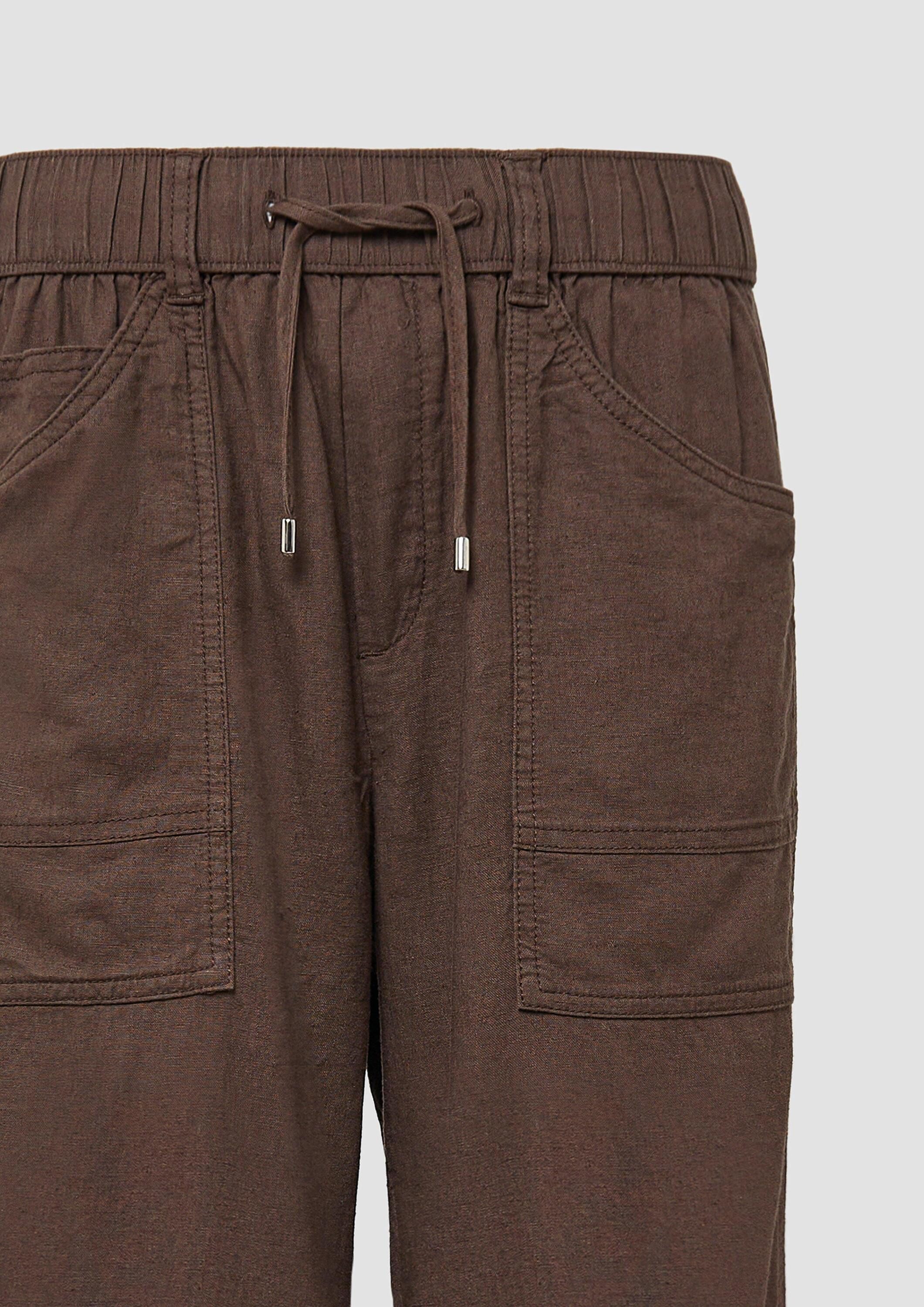 s.Oliver Chinos Hose Leinenmix-Hose im Relaxed Fit mit Elastikbund