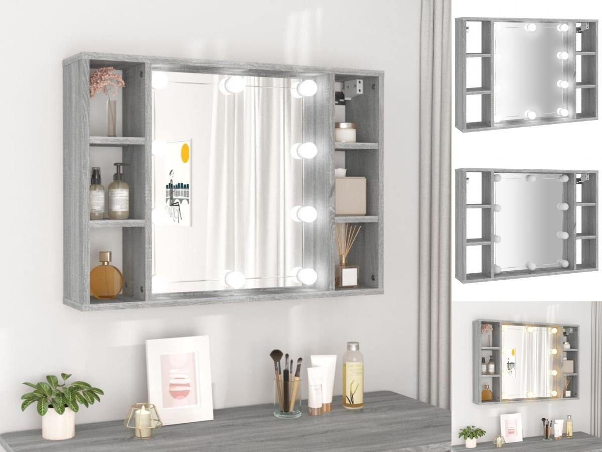 vidaXL Spiegel Spiegelschrank mit LED Grau Sonoma 76x15x55 cm
