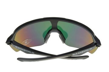 Gamswild Sportbrille UV400 Sonnenbrille Skibrille Fahrradbrille extra große Scheibe Damen, Herren Modell WS7138 in, pink, weiß, blau, schwarz, mintgrün