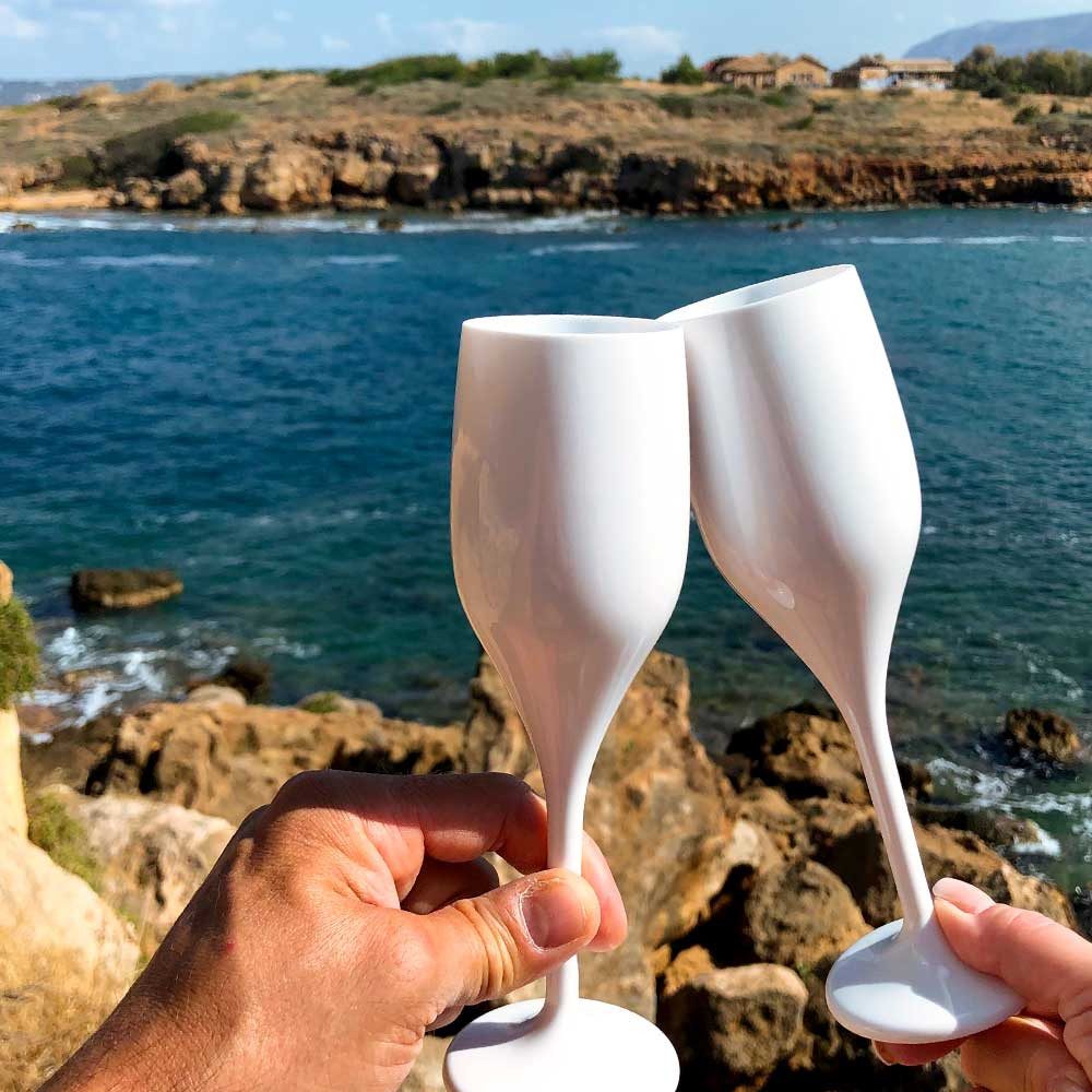 Doimoflair Sektglas DoimoFlair Sektglas aus Plastik Bruchsicher Sektkelch 15 cl.