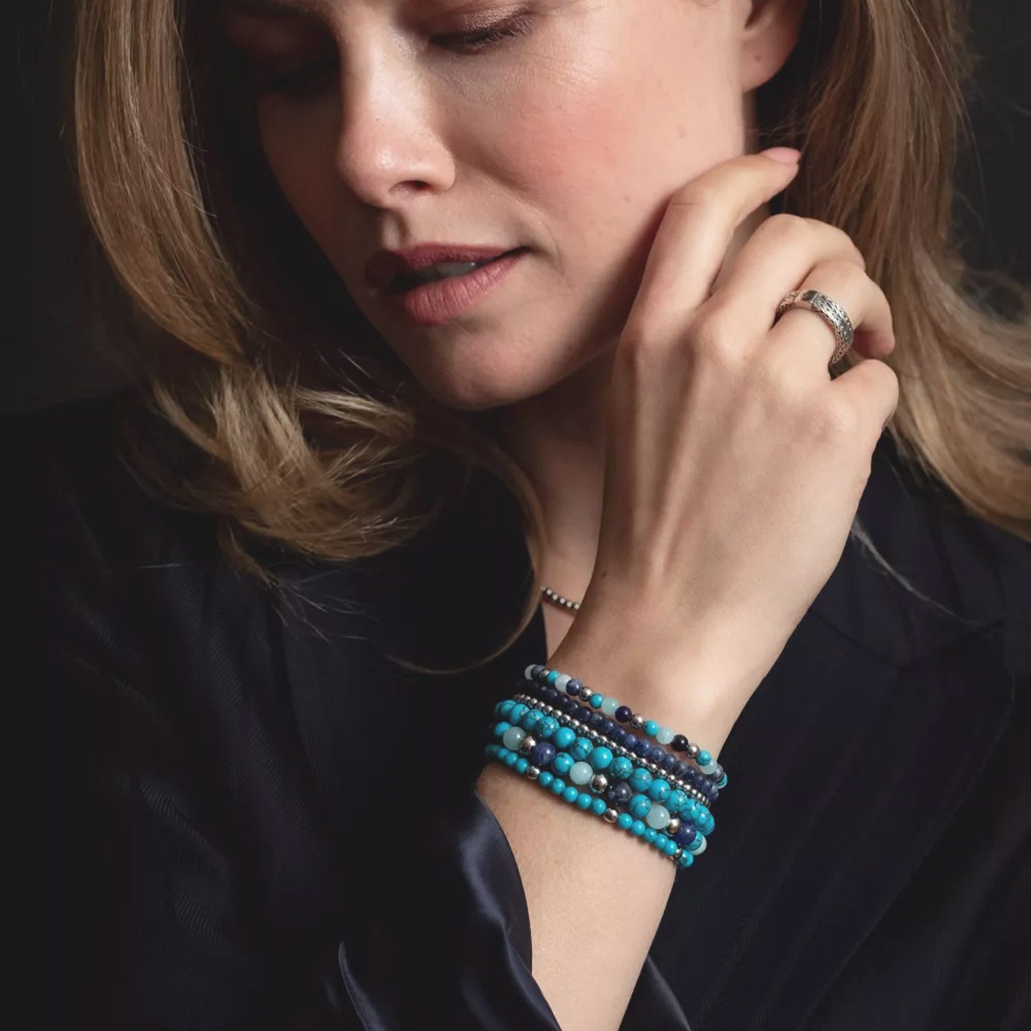 Rebel & Rose Edelstahlarmband Damen-Blue Summer Vibes 4 mm