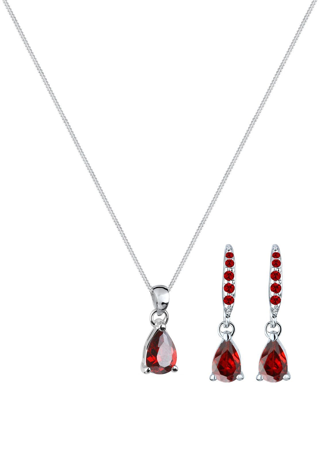 Elli Schmuckset Ohrhänger Anhänger mit Zirkonia Tropfen aus 925 Sterling Si günstig online kaufen