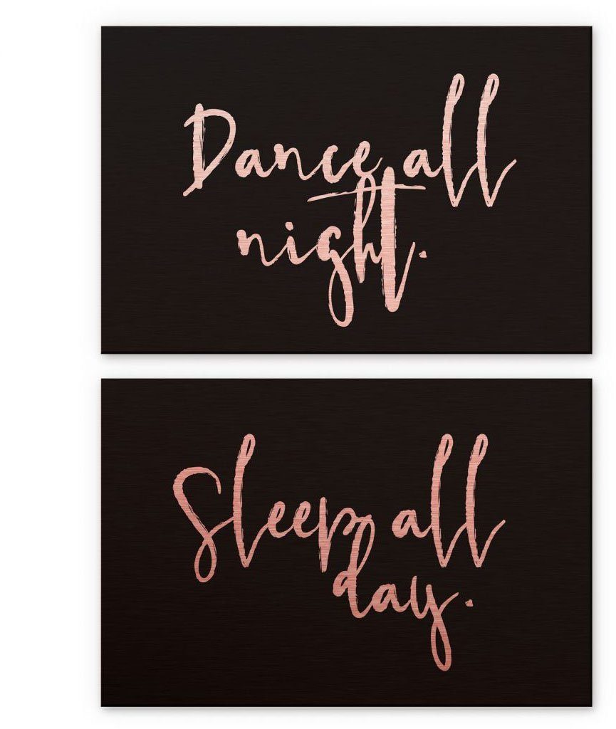 Wall-Art Mehrteilige Bilder Kupfereffekt Dance and sleep, (Set, 2 St)