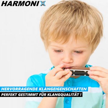 MAVURA HARMONIX Hochwertige Metall C-Dur Mundharmonica 10-Loch Mundharmonika, diatonische Harmonika für Anfänger u. Fortgeschrittene