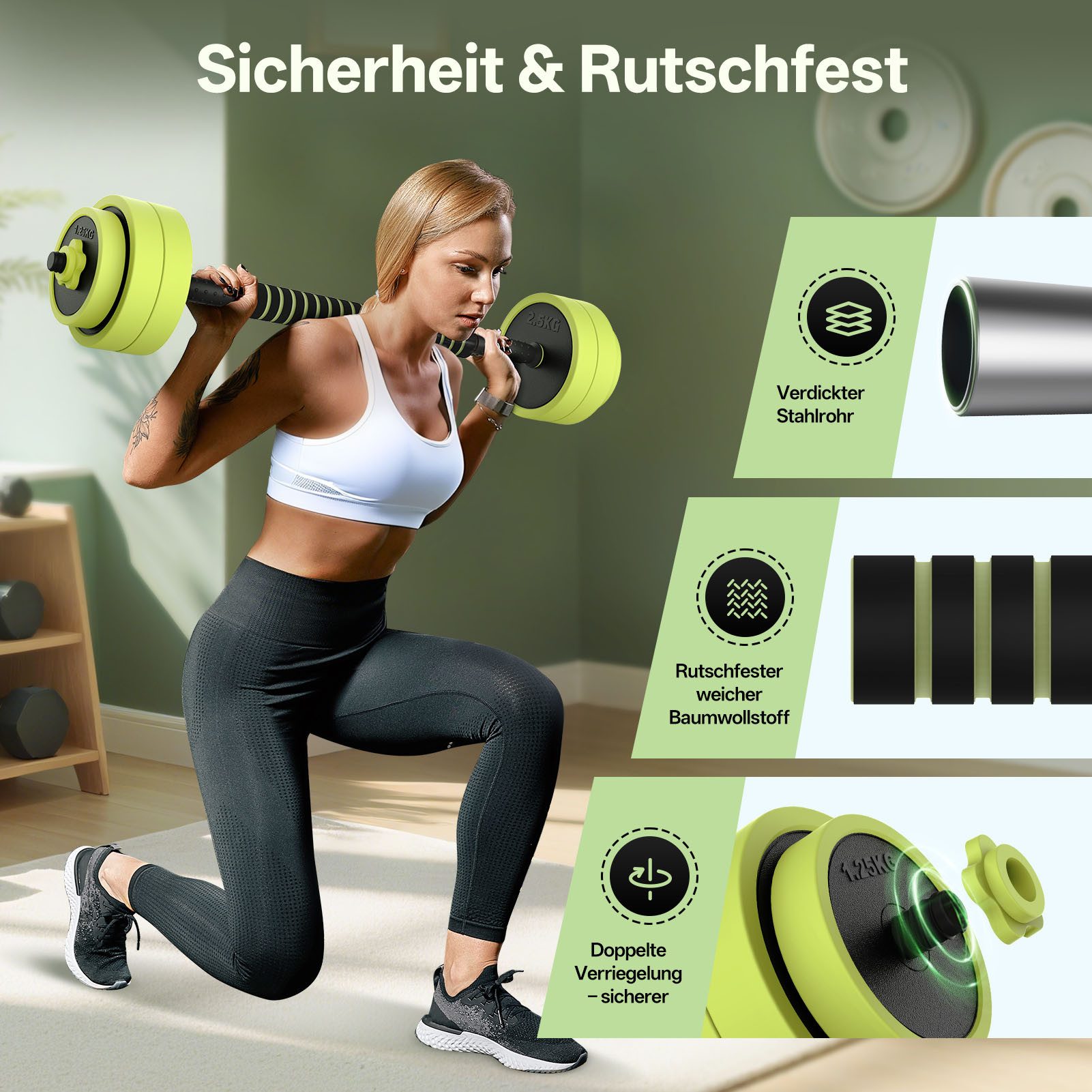 PASYOU Hantel-Set PASYOU Einstellbare Handgewichts-Set, 20 kg, 4-in-1 Handgewichts-Set.