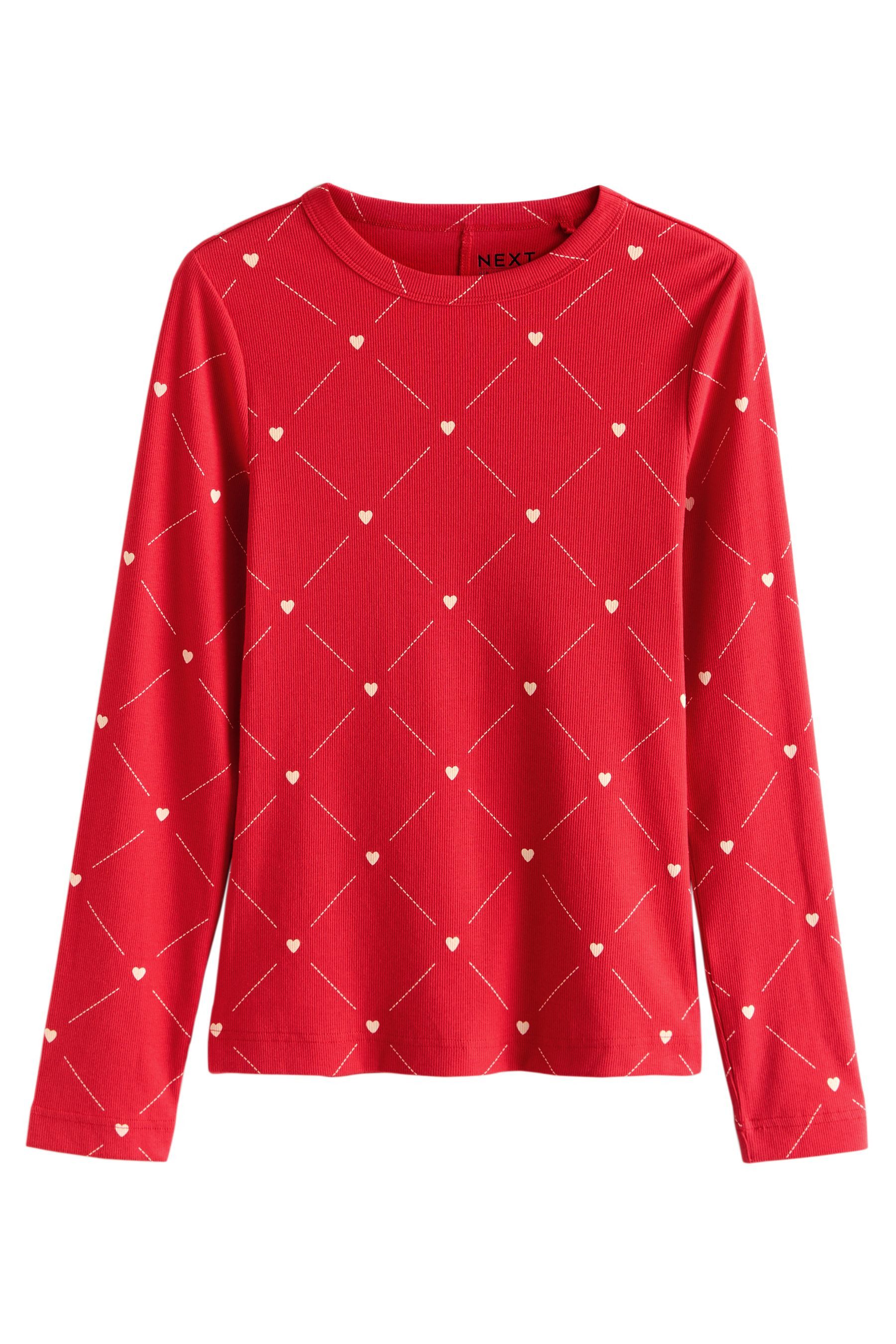 Next Langarmshirt 2er-Pack Langarm-Rundhalsoberteile, Herzen (2-tlg)