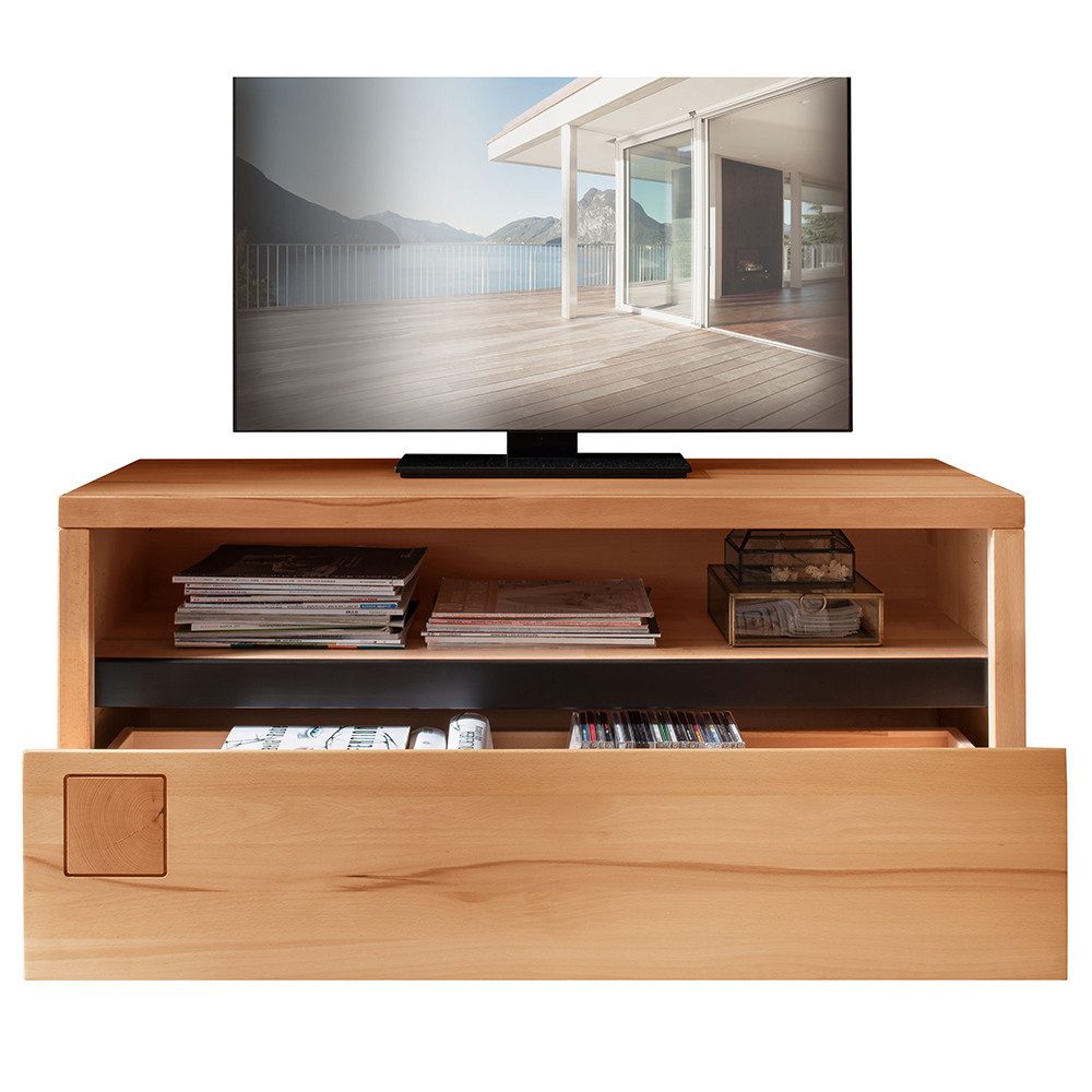 Lomadox Lowboard WINCHESTER-69, TV Board Fernsehschrank 120 cm Buche massiv günstig online kaufen
