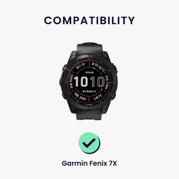kwmobile Smartwatch-Hülle Schutzhülle für Garmin Fenix 7X, Fitness Tracker Silikon Hülle - Gehäuse Abdeckung Cover Grau