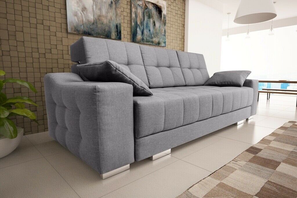 Sofa, Grau Mit Bettfunktion JVmoebel