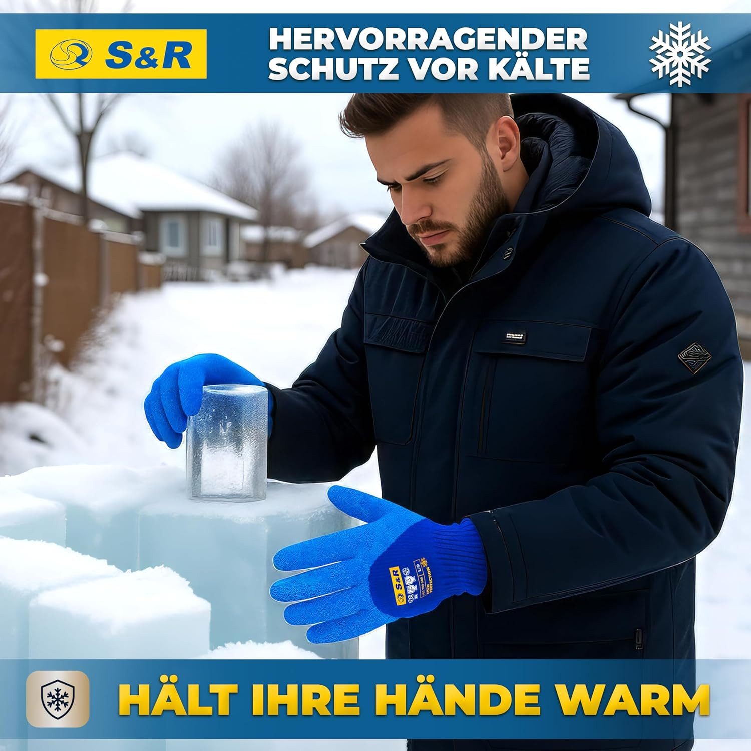 S&R Arbeitshandschuhe PROFI Wärme-Arbeitshandschuhe, 3/4 Anti-Rutsch Latexb günstig online kaufen