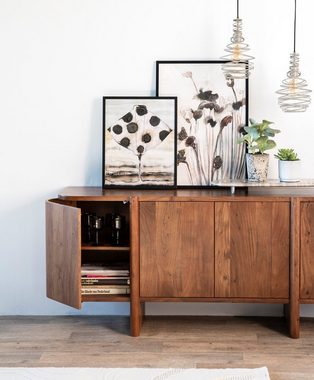 LEVEN Lifestyle Sideboard natur PHILLO aus Akazienholz natur mit 4 Türen