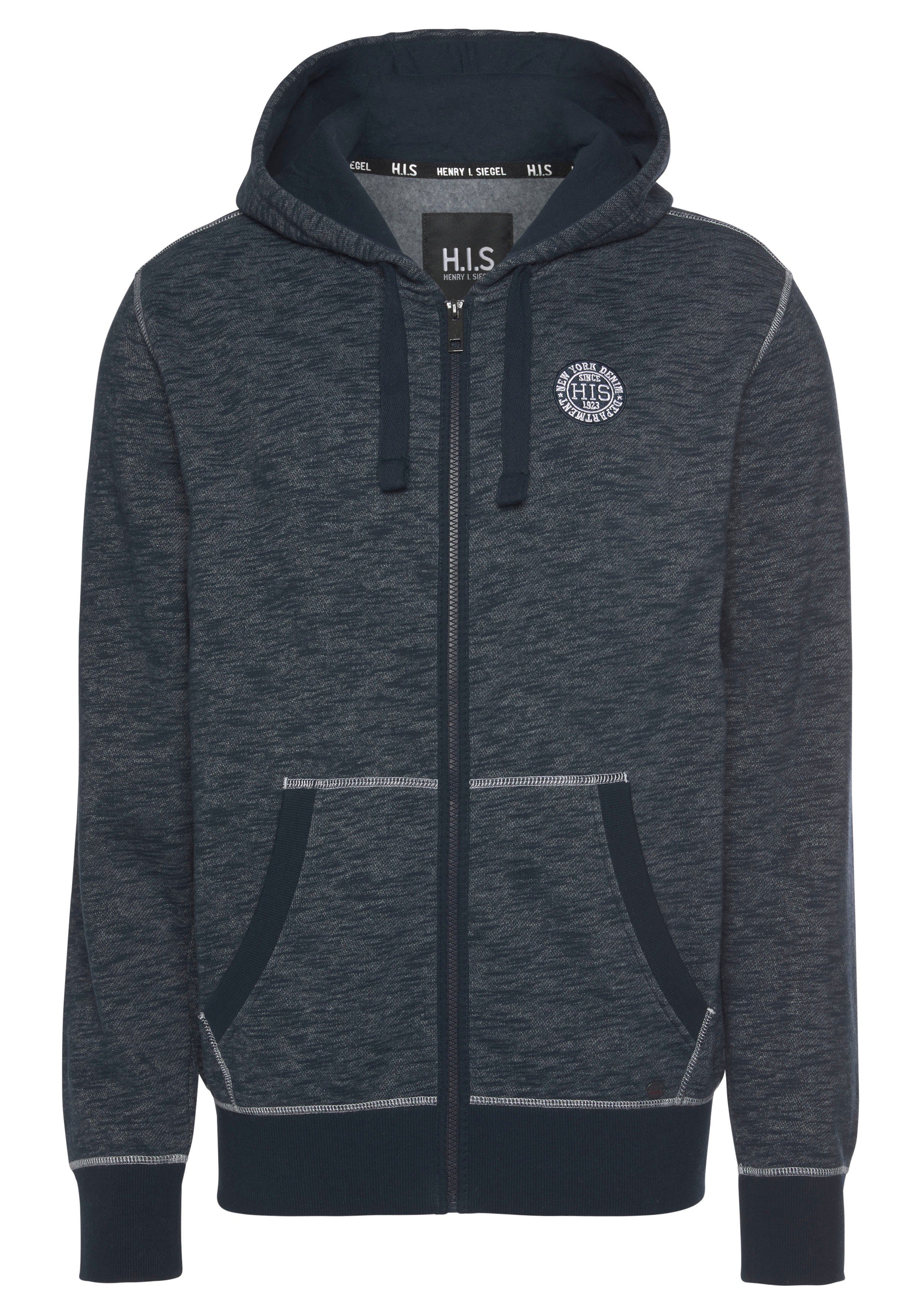 H.I.S Kapuzensweatjacke mit markanten Nähten