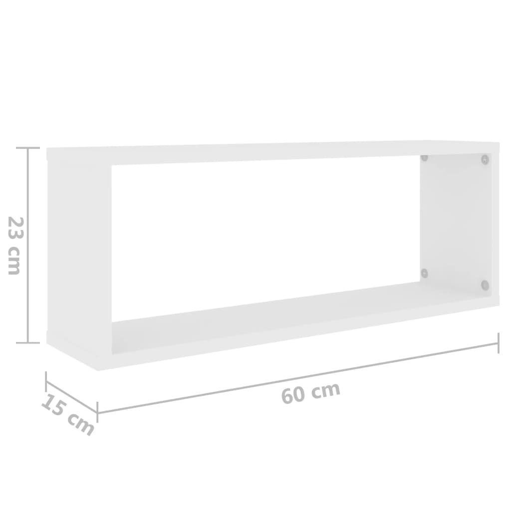 cm Wandregal 2 Würfelregale Stk. Holzwerkstoff 60x15x23 furnicato Weiß