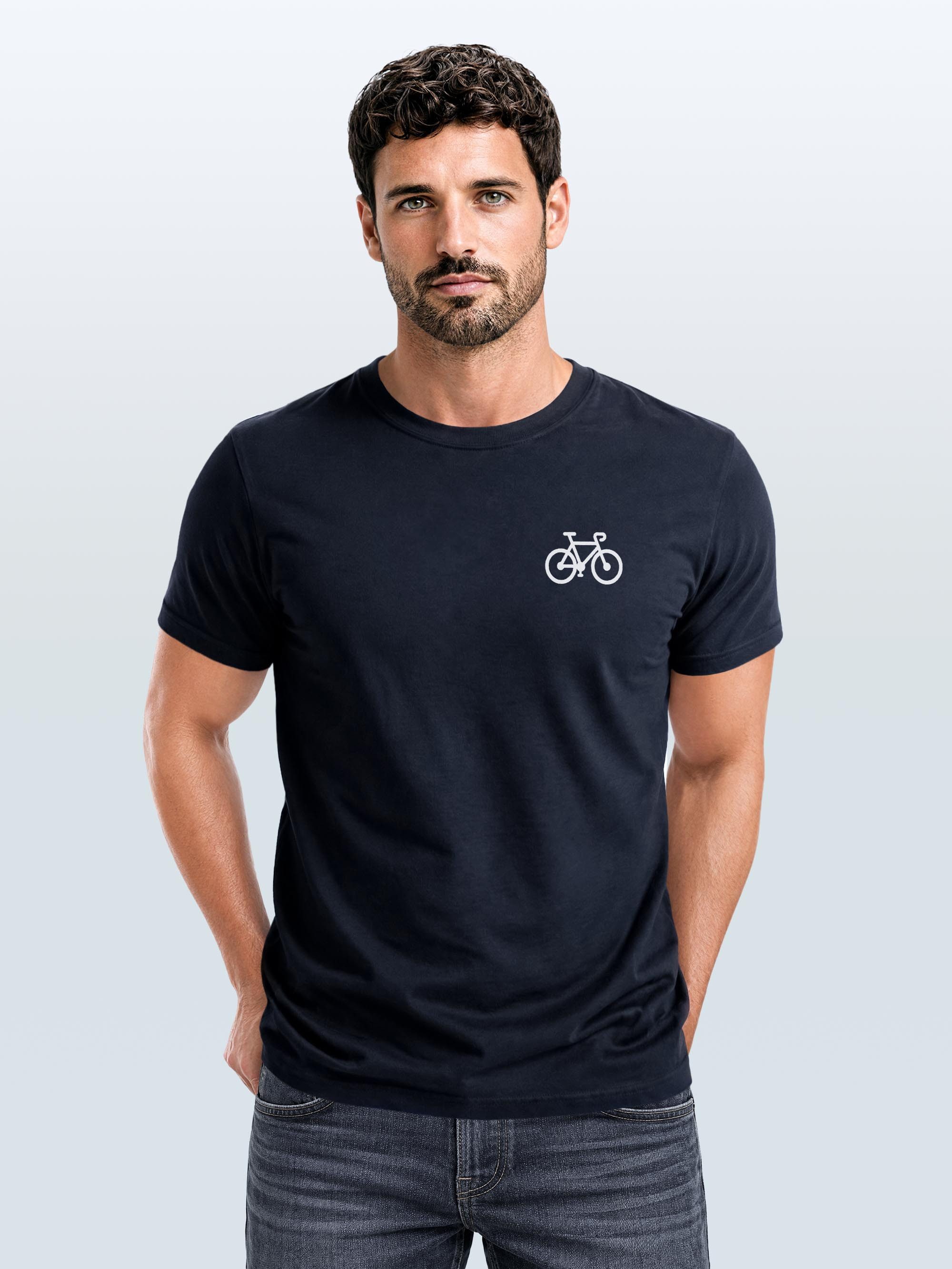 Neverless Print-Shirt Herren T-Shirt Fahrrad Bike Printshirt Logo Aufdruck Radfahrer mit Print