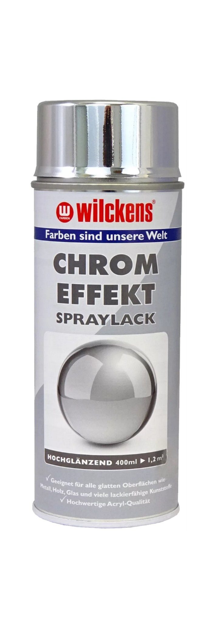 Wilckens Farben Sprühlack Wilckens Spray 400 ml Chrom Effekt, Effektlack, Me