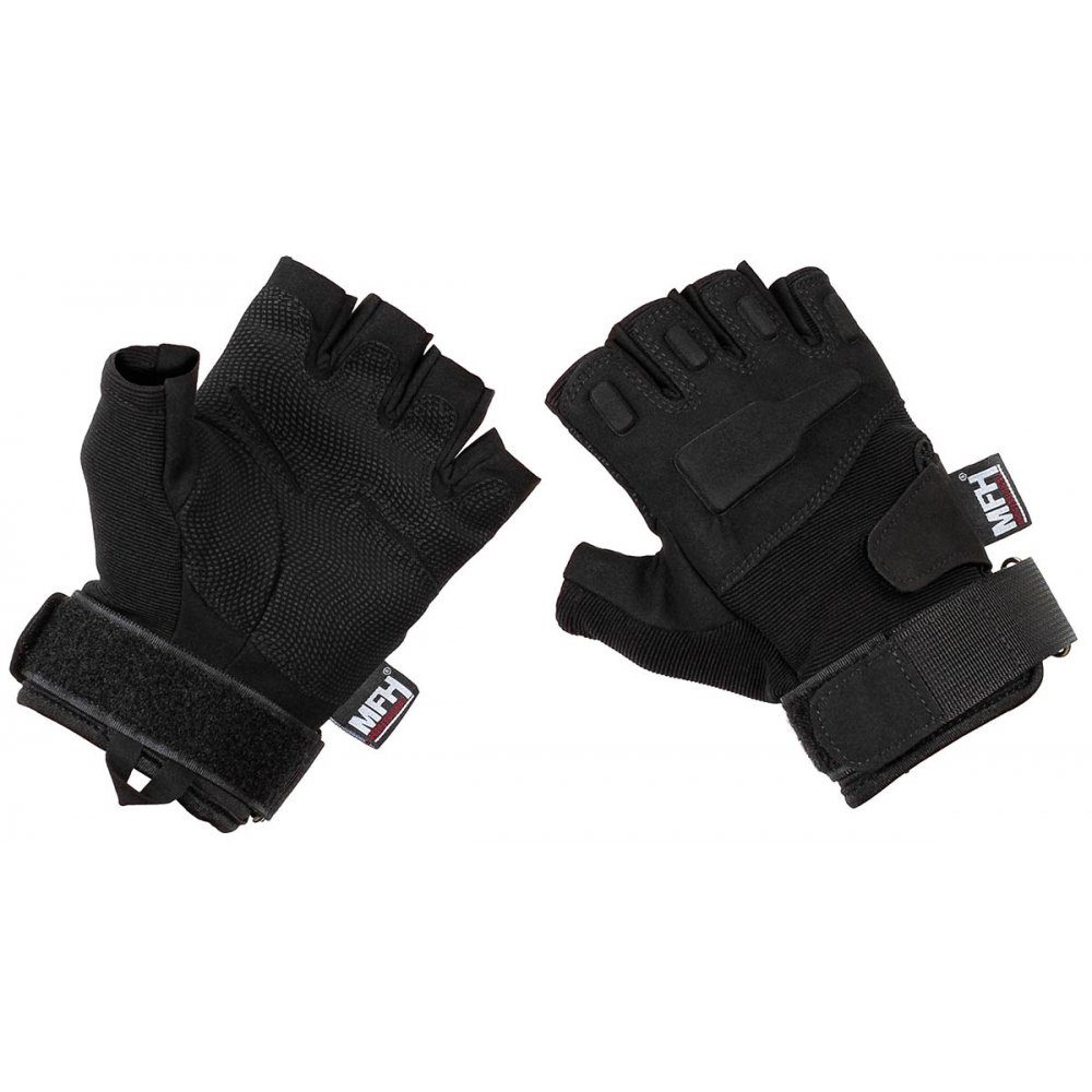 MFHHighDefence Multisporthandschuhe HighDefence Tactical Перчатки,"Protect", ohne Finger, schwarz - L