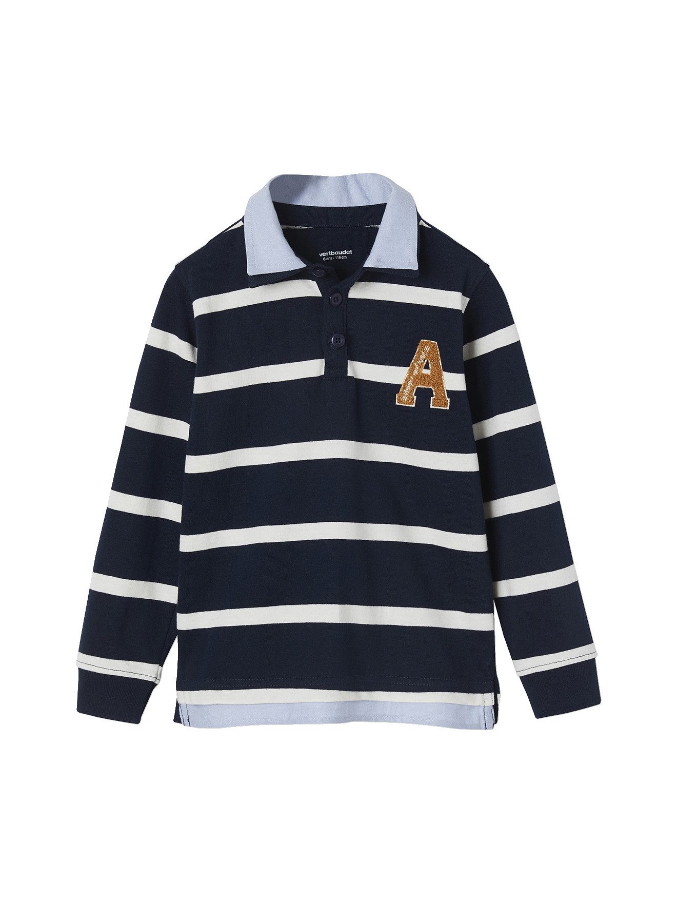 vertbaudet Langarm-Poloshirt Jungen Poloshirt mit Lageneffekt