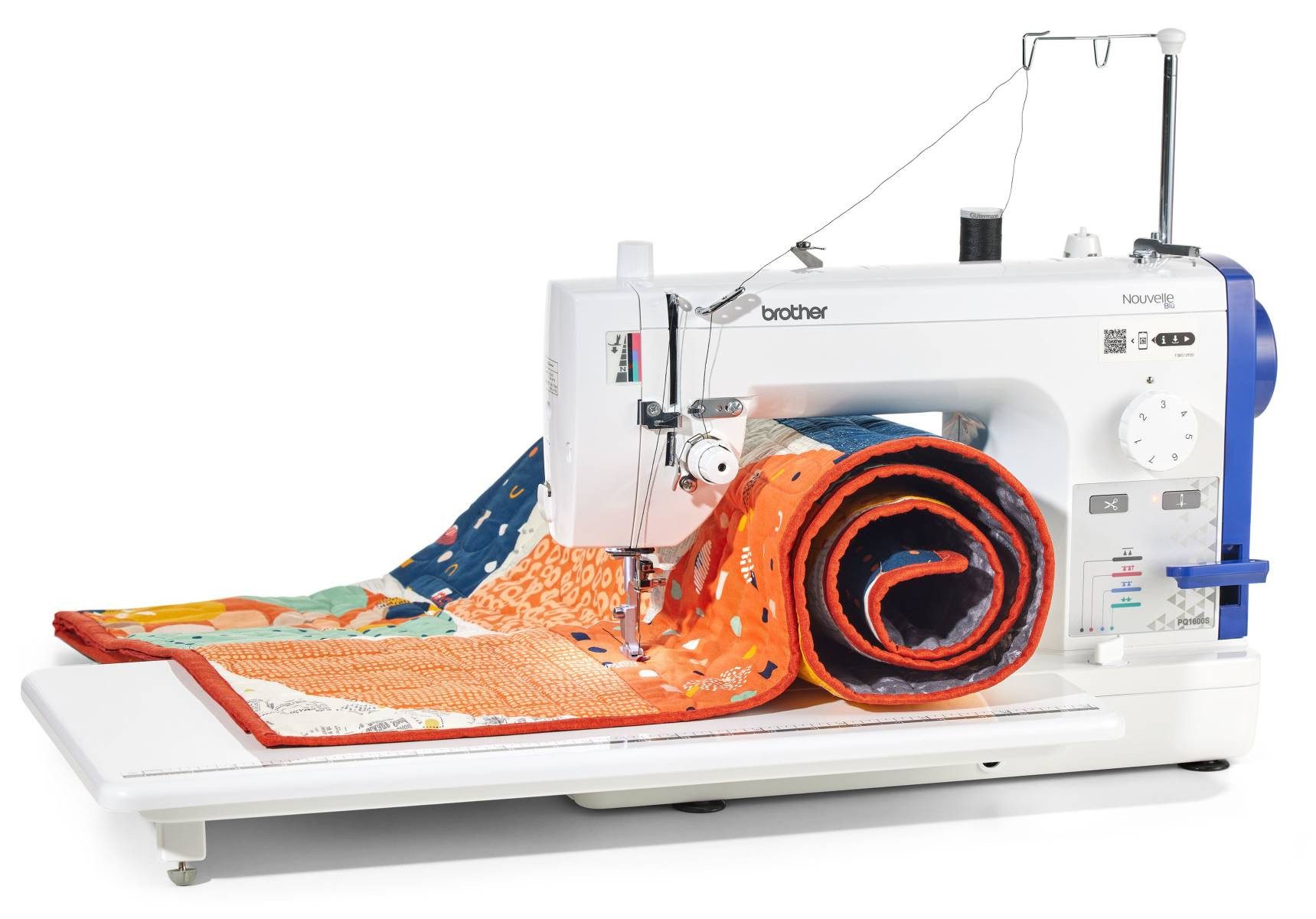 Brother Nähmaschine PQ 1600S, 1 Programme, robuster Schnellnäher, Geradstich-Maschine inkl. Kniehebel und Tisch