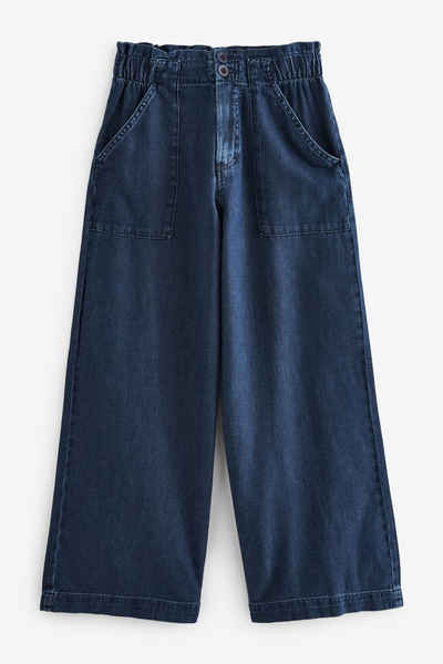 Next Weite Jeans Kürzere, weite Hose mit elastischem Bund (1-tlg)
