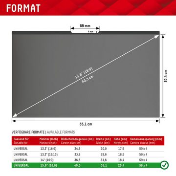 Displex Privacy Safe - Universal 15,6, 16:9, Displayschutzfolie, Blickschutzfilter