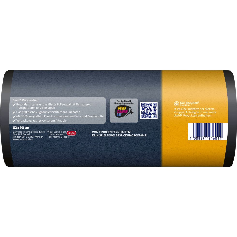 Swirl Müllbeutel Swirl® Schwerlast-Säcke Profi mit Zugband 120 L