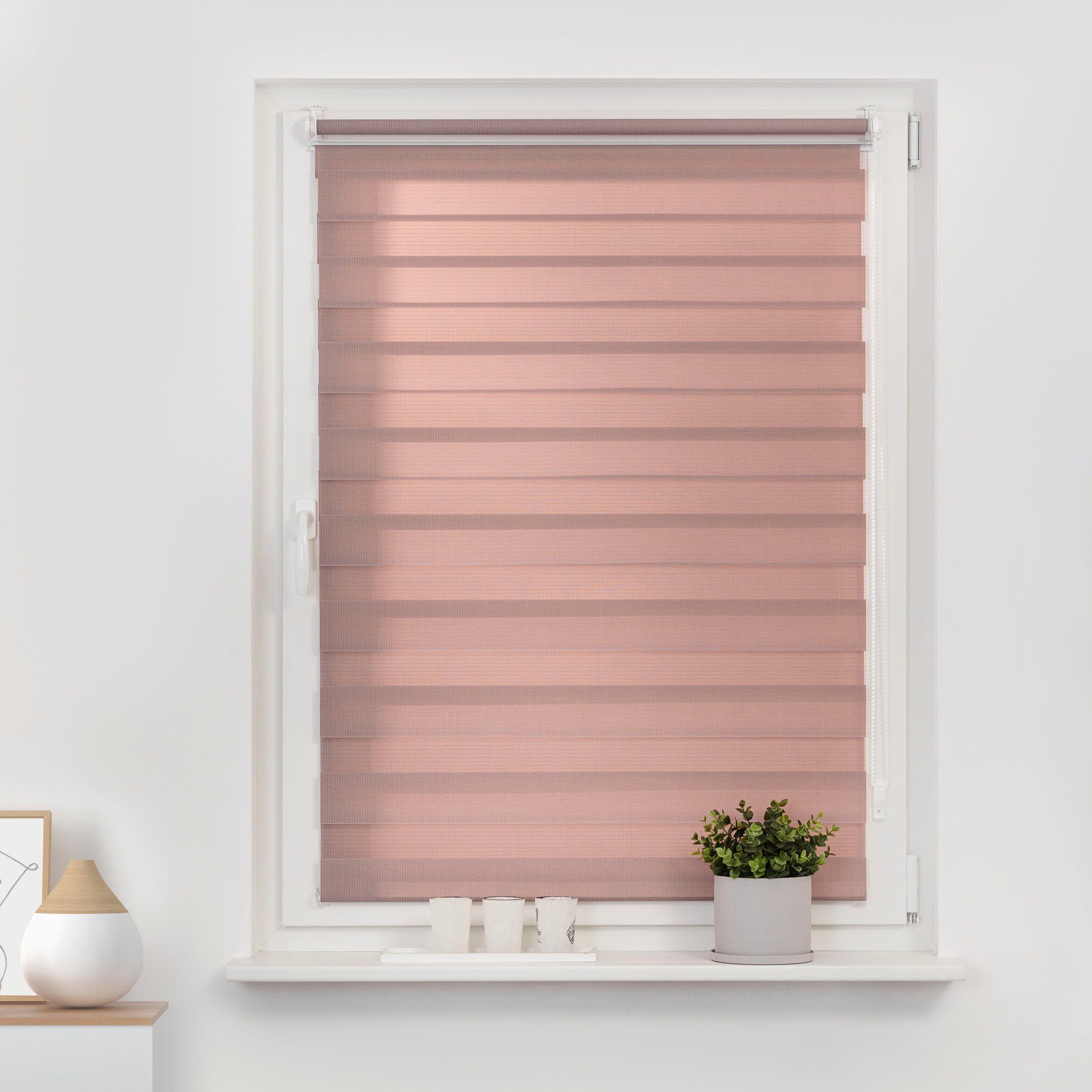 Doppelrollo Duo-Rollo Klemmfix, ohne Bohren, blickdicht, LICHTBLICK ORIGINAL, Lichtschutz, ohne Bohren, freihängend, Klemmfix, einfache Montage des Rollos