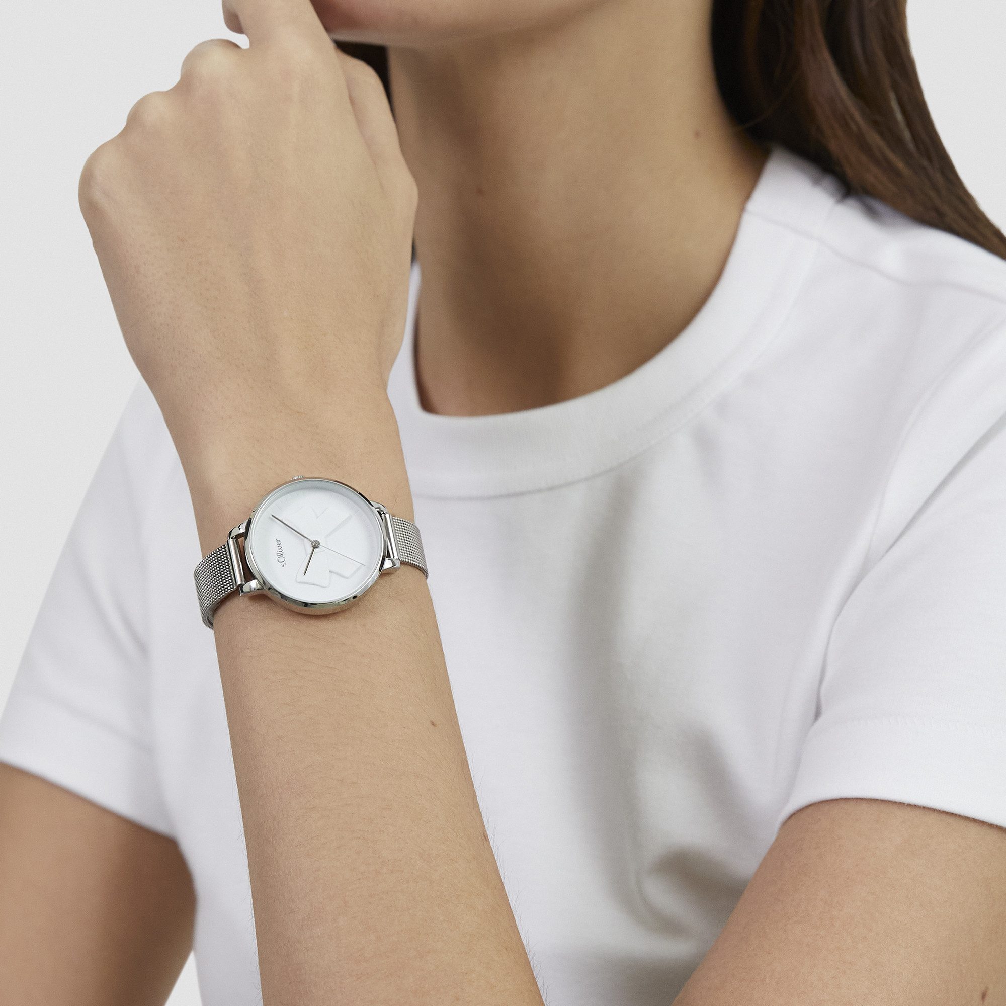 s.Oliver Quarzuhr mit verspieltem Schleifenmotiv Edelstahl günstig online kaufen