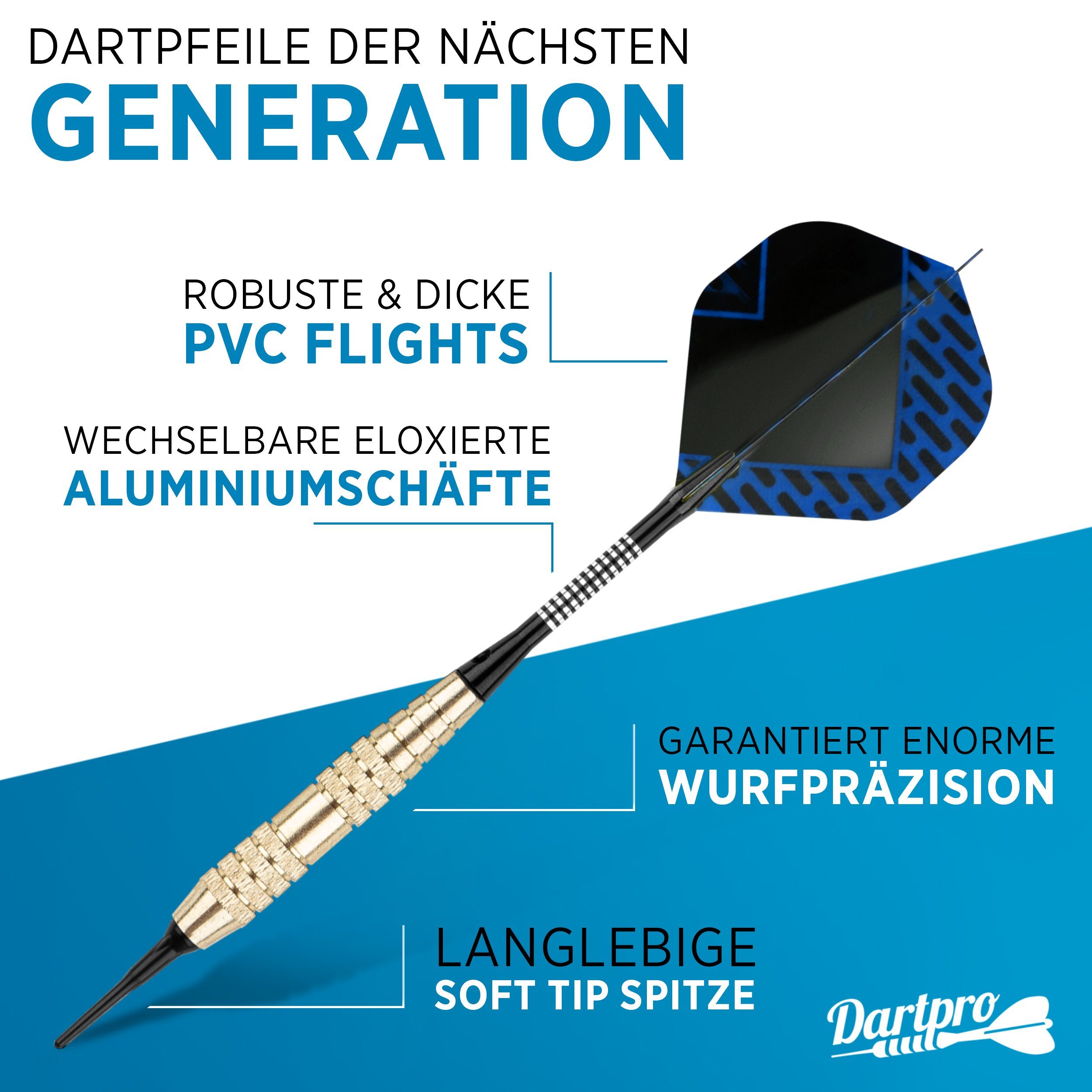 Soft Darts Pfeile Set für 18g-A- 18g-A-lila Dartpfeile mit Kunststoffspitze 