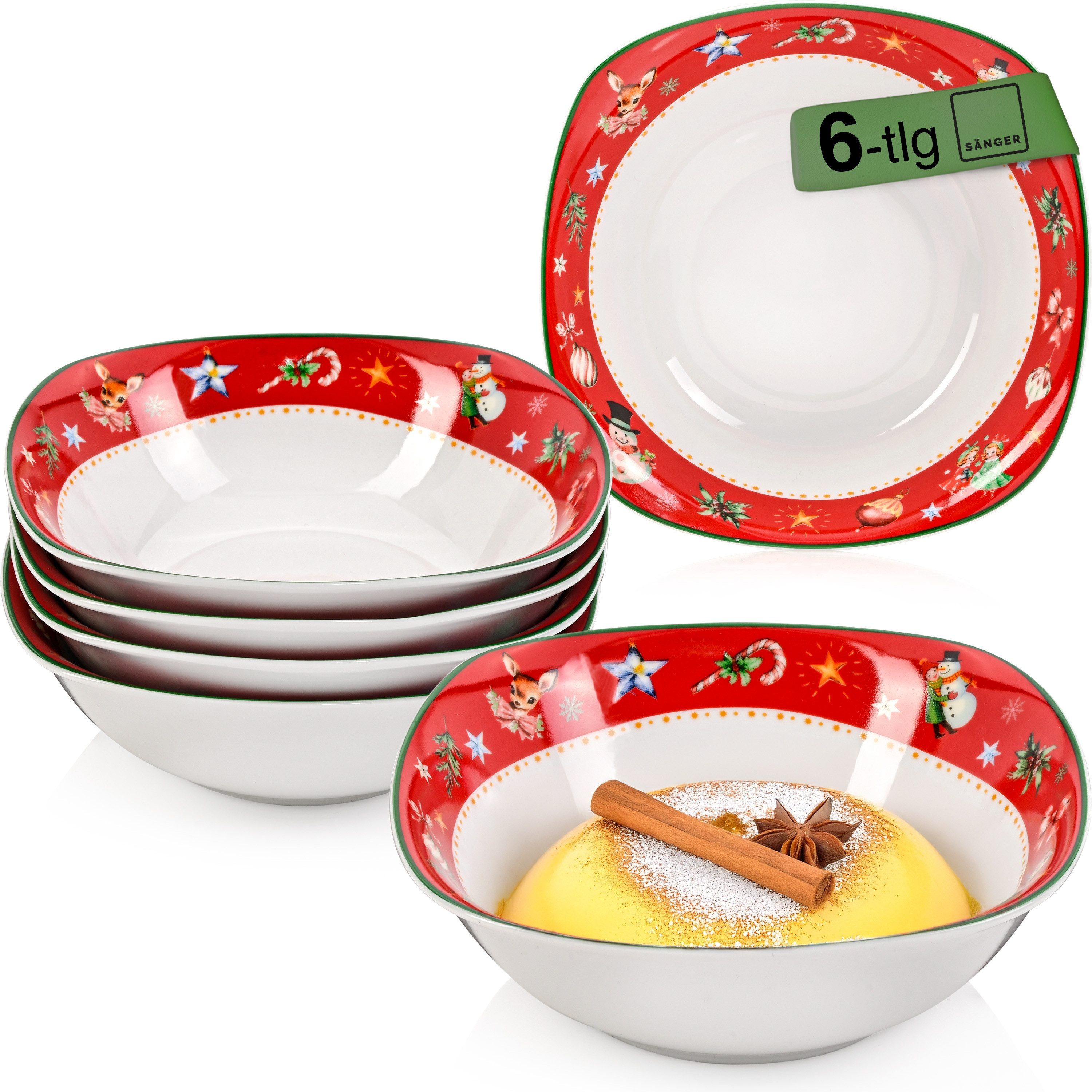SÄNGER Müslischale Bilgola, Porzellan, (Set, 6-tlg), Christmas Design, 6x Миски с хлопьями, Erweiterbar, PREMIUM COLLECTION
