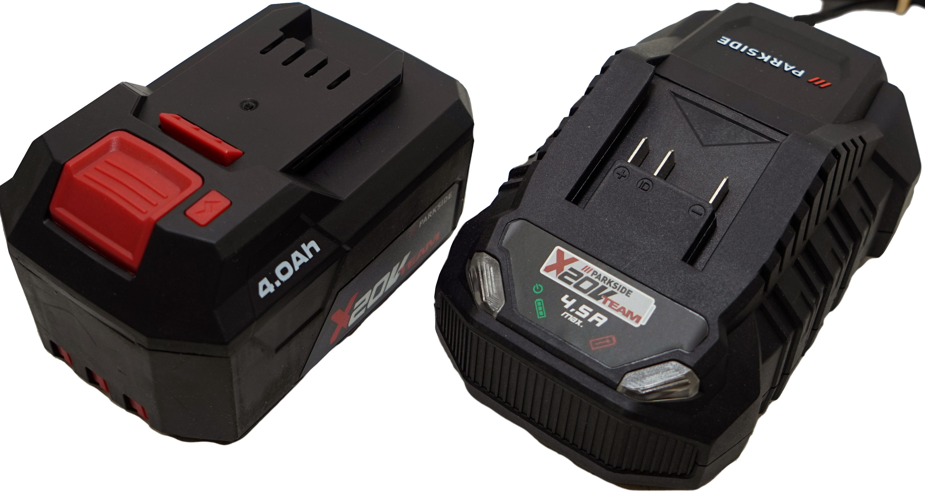 Parkside Original Akku 20 V 4 Ah PAP 204 mit Schnellladegerät PLG 20 4,5 A Akku-Set (20 V)