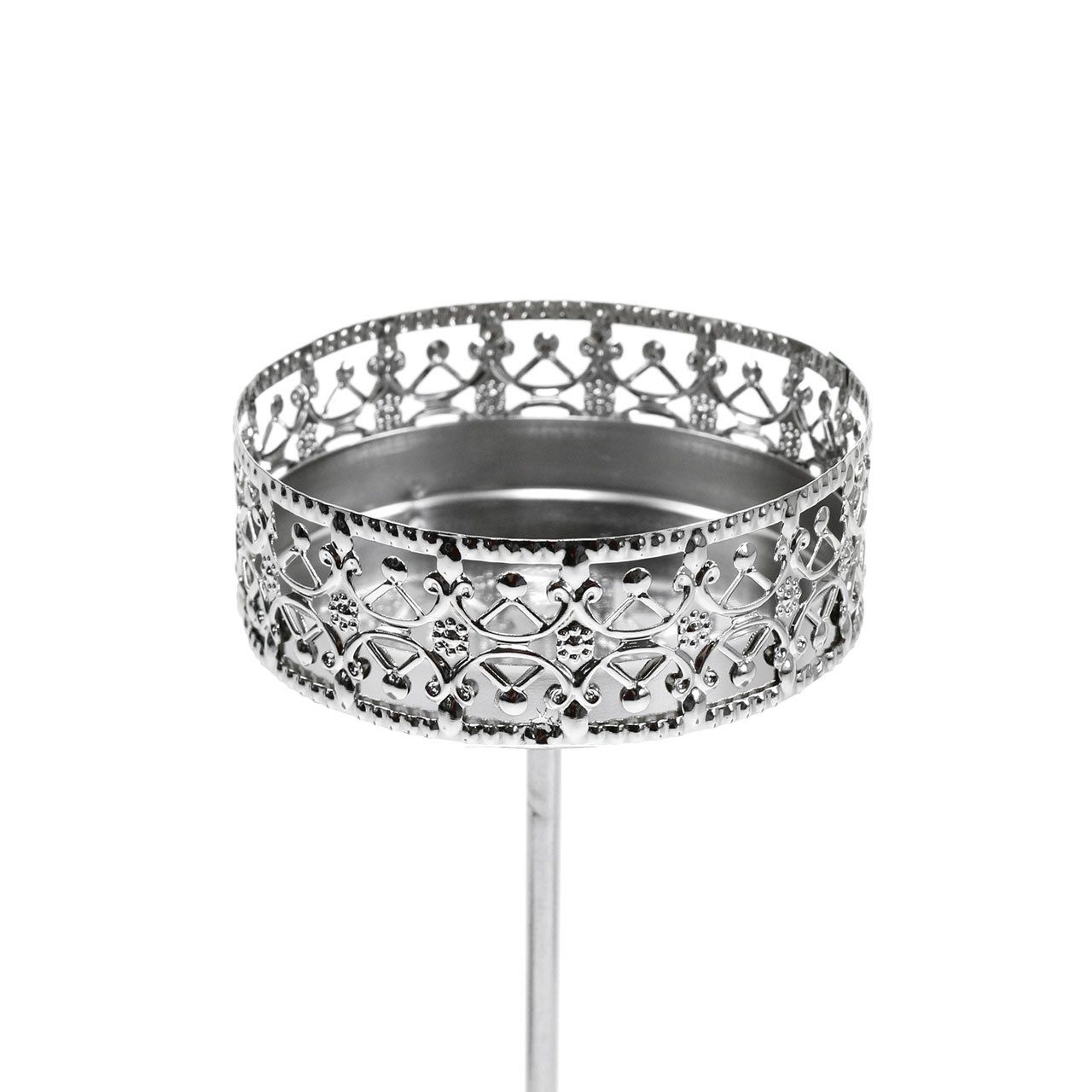 Florists Products Kerzenhalter Filigraner Kerzenhalter Stecker Antik-Optik Silber Ø6,4cm, 4 Stück