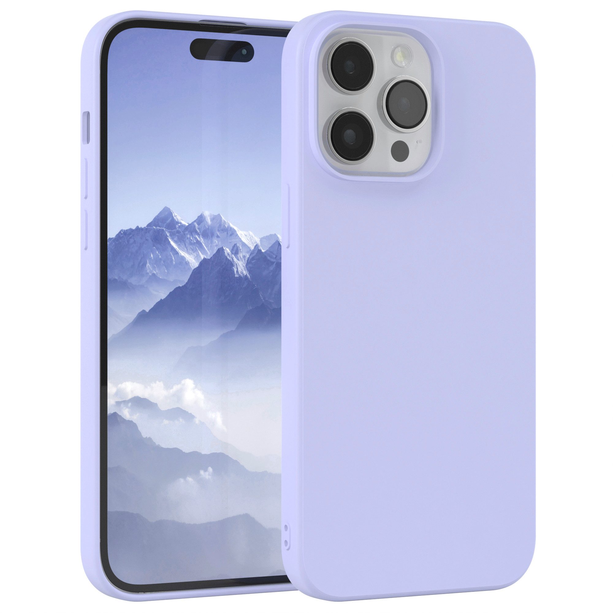 EAZY CASE Handyhülle für Apple iPhone 14 Pro Max Hülle Silikon 6,7 Zoll, Silikonhülle stoßfest Smart Slimcover Case Dünn Blau Lila