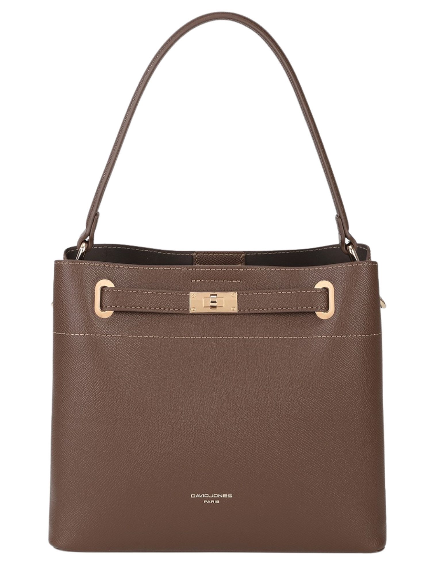 David Jones Schultertasche David Jones City-Symphony Bucket Bag, Multi-Fach-Design, Kunstleder, Saffiano-Optik.
