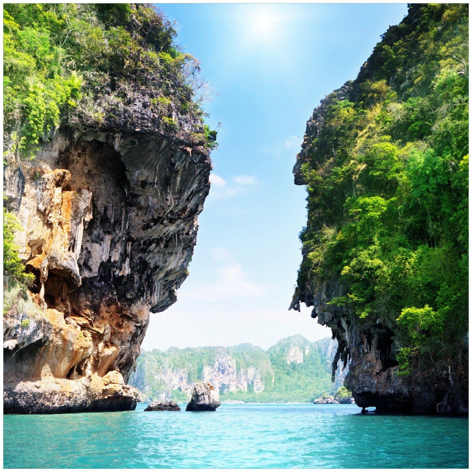 Thailand am Wallario Memoboard in Meer Felsenschlucht
