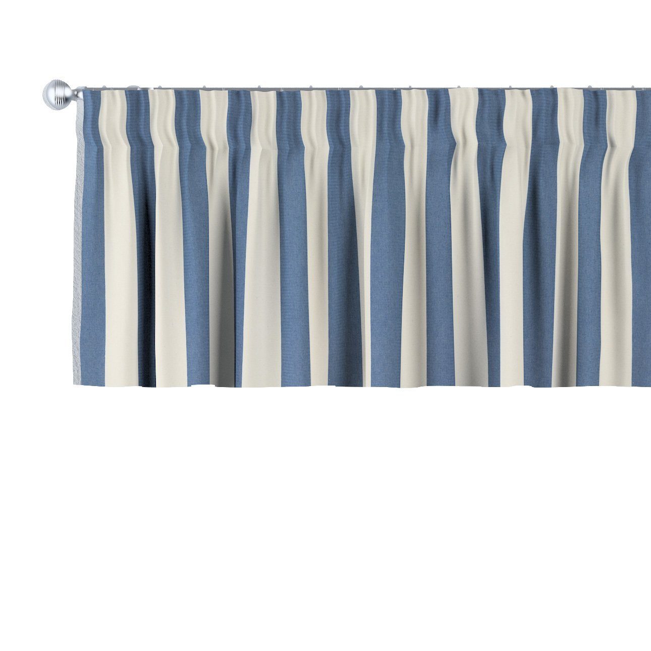 Vorhang mit Kräuselband 130 40 blau-weiß x cm, Quadro, Dekoria