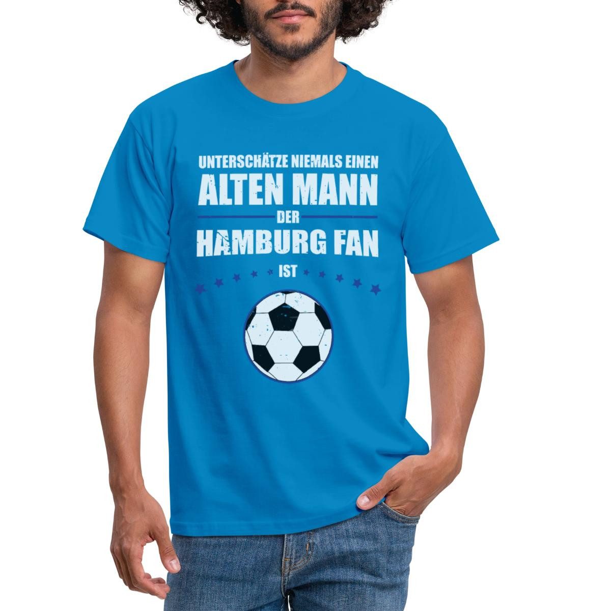 Spreadshirt T-Shirt Alter Mann Leidenschaft Hamburg Fußball Fan Männer T-Shirt (1-tlg)