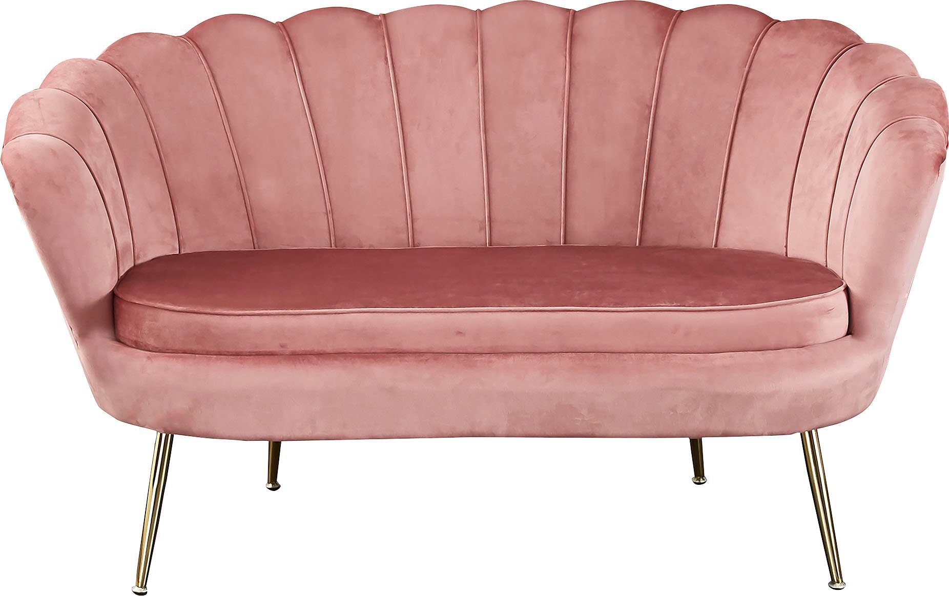 SalesFever 2-Sitzer Clam, extravagantes 136 Muscheldesign, Rose Breite cm