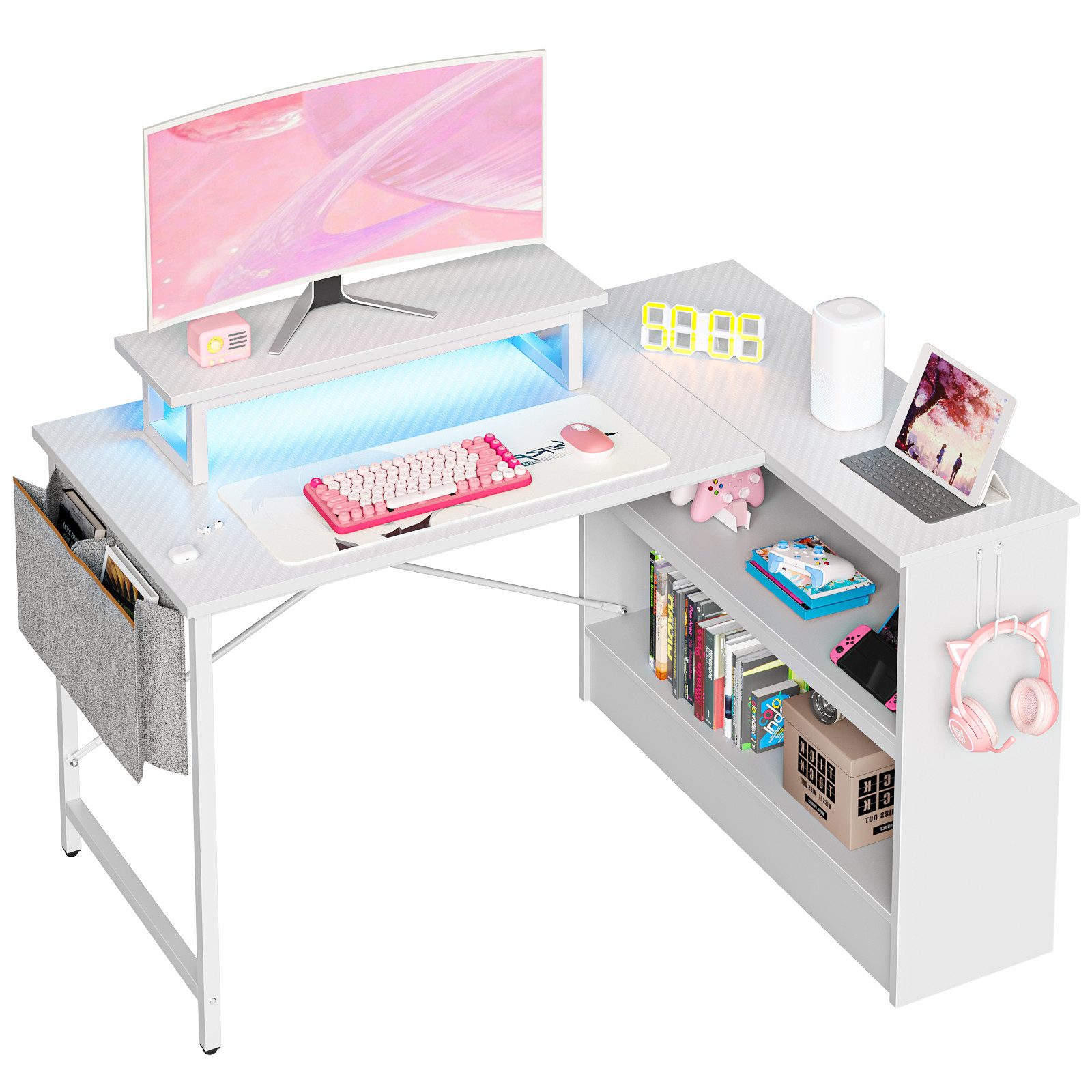 Bestier Computertisch Schreibtisch mit RGB-Beleuchtung und günstig online kaufen