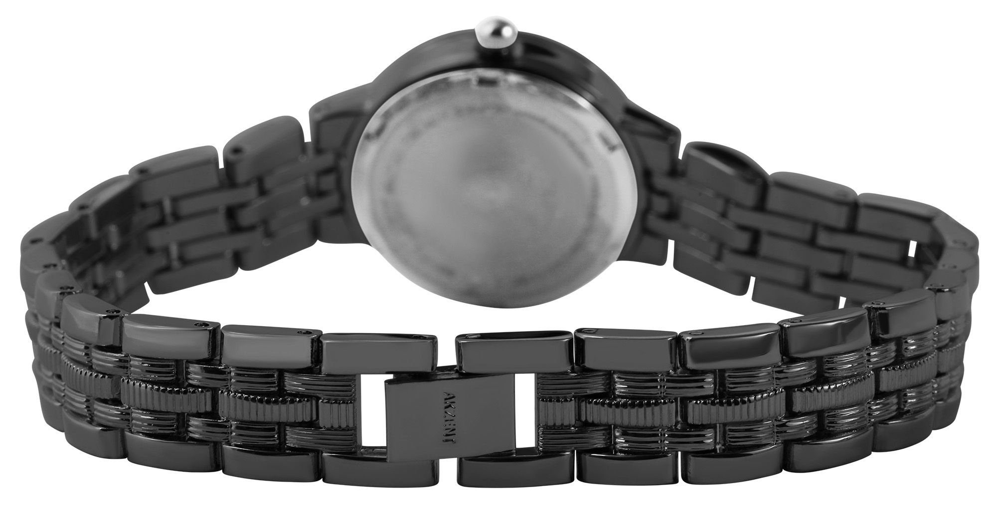 Quarzuhr aus Armbanduhr Grau Bigum mit AKZENT Damen Metall Gliederband