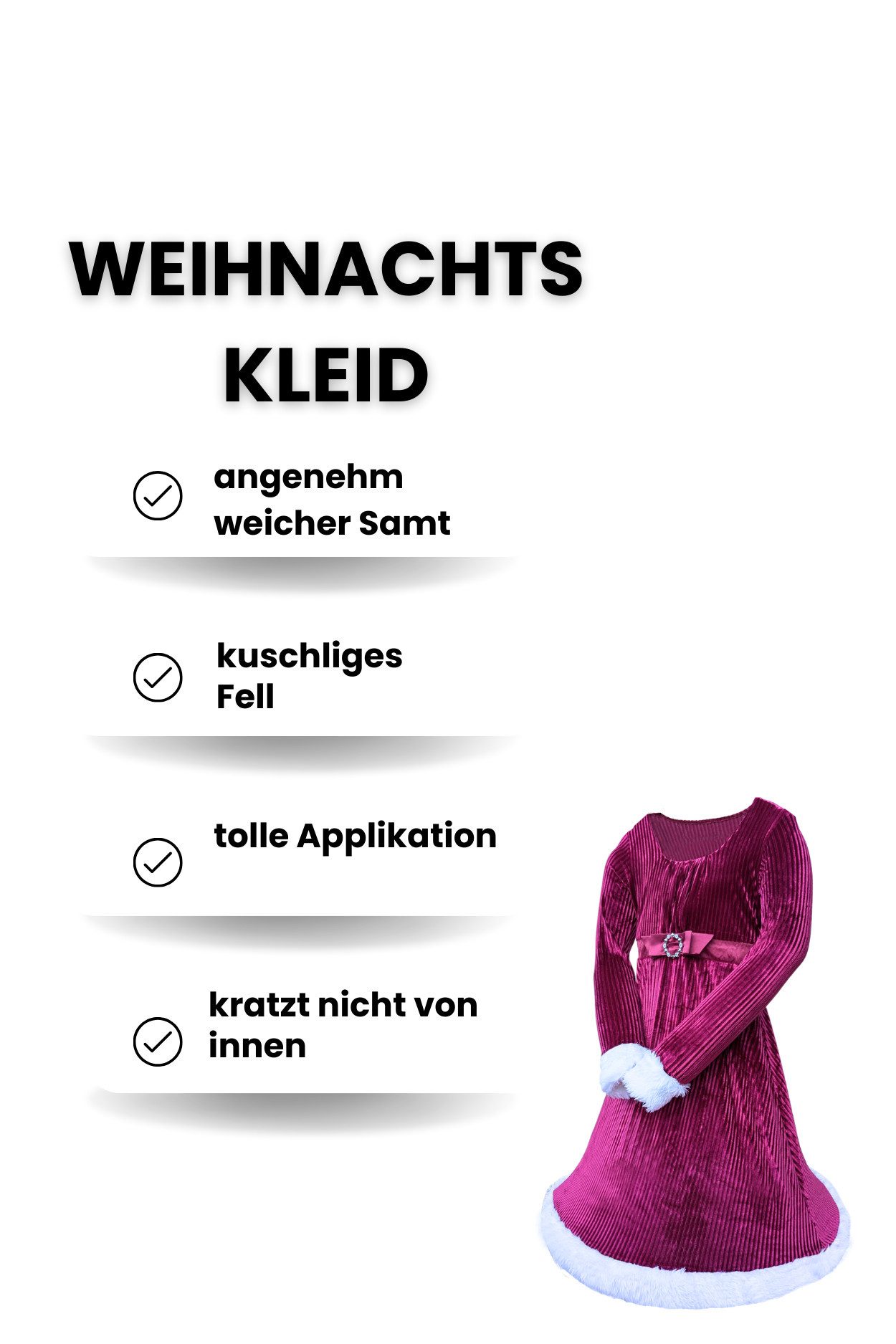 Berlinsel Samtkleid Weihnachtskleid mit feinen Samtstreifen günstig online kaufen