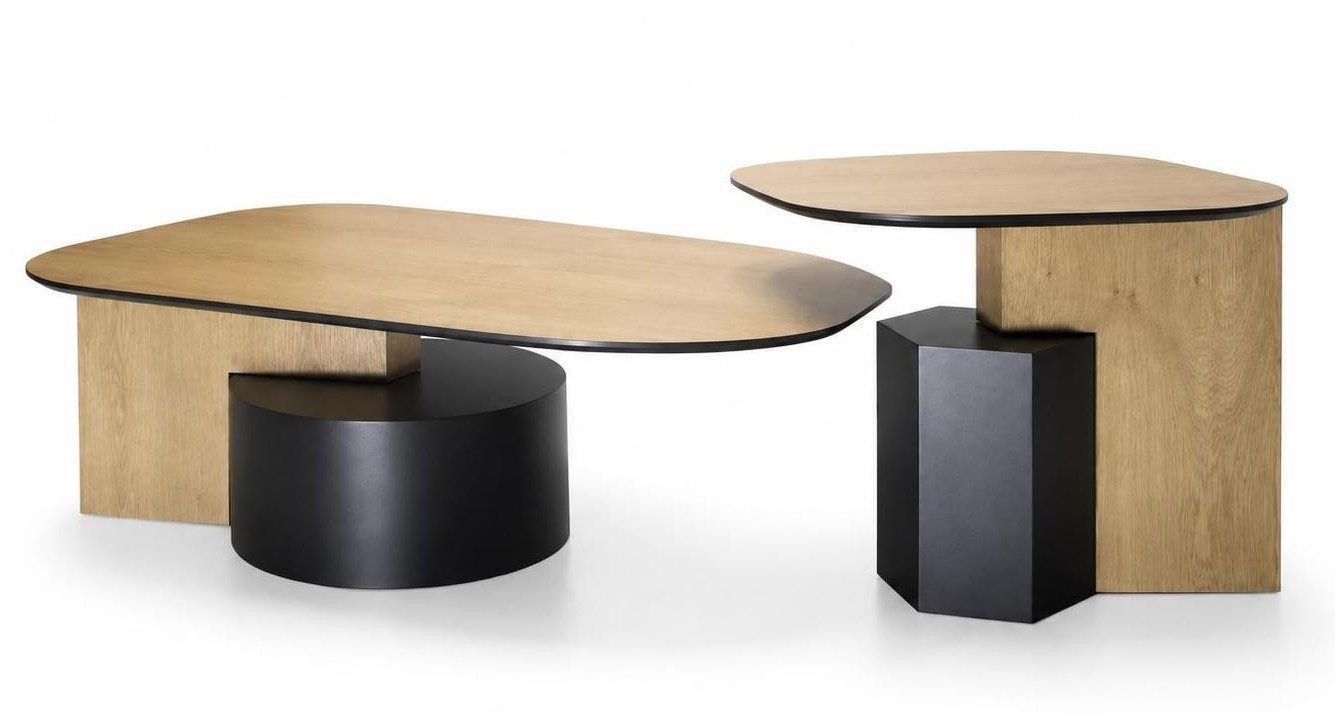 Xlmoebel Satztisch Beige Geometrischer Couchtisch in Einzigartigem Design für, Made in Europa