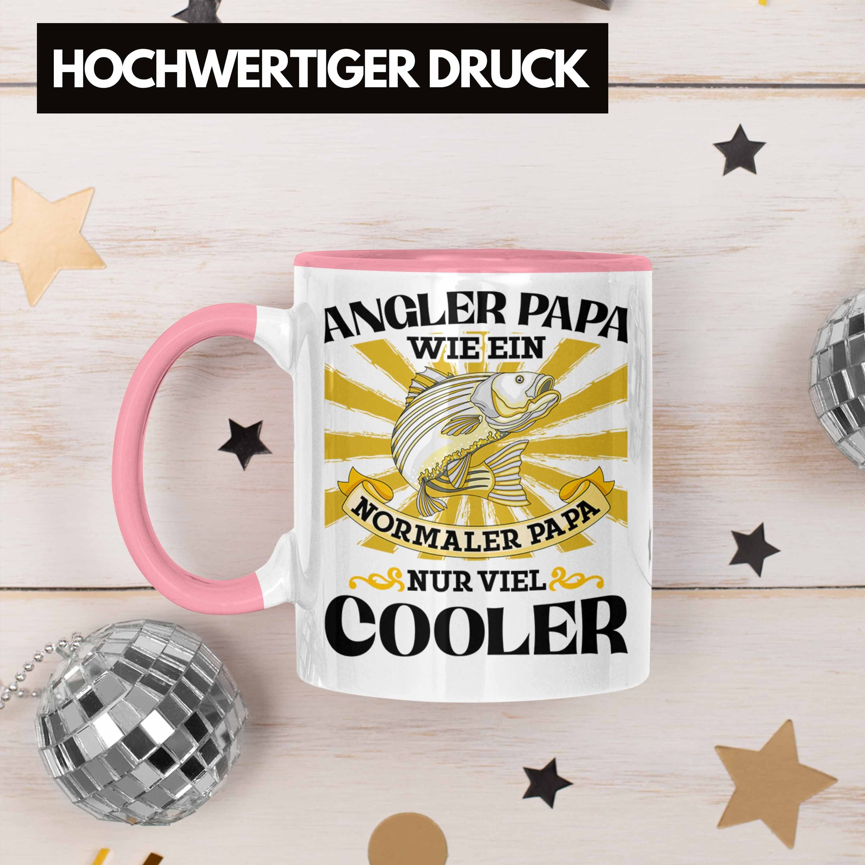 für Geschenkidee Tasse von Trendation Angler - Geschenk Papa Trendation Sohn Angler-Vater Vatertag Rosa