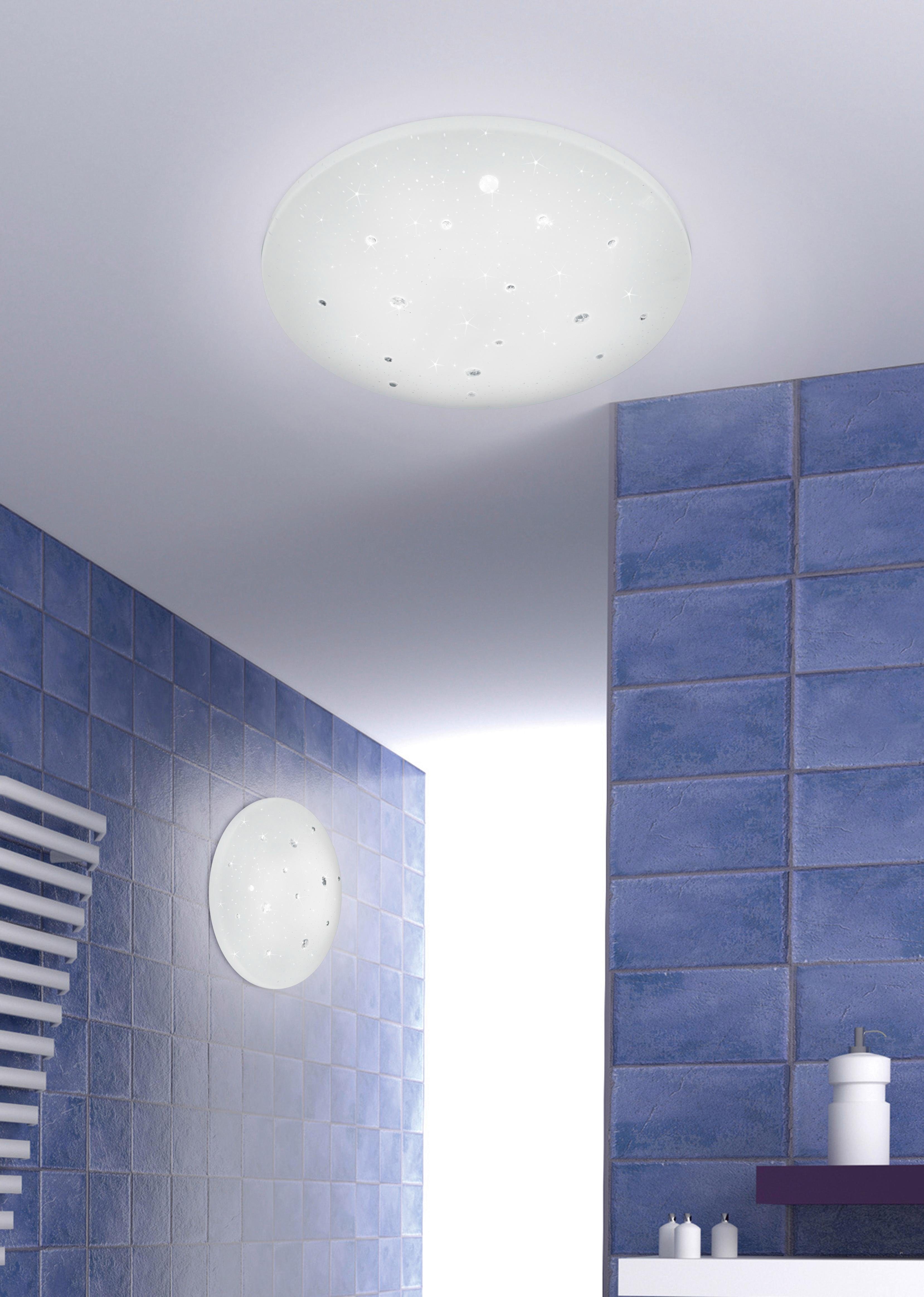 Reality Leuchten LED Deckenleuchte Achat, LED fest integriert, Neutralweiß, Starlight Effekt, Badezimmerlampe, IP 44, 4000 Kelvin, 1160 Lumen