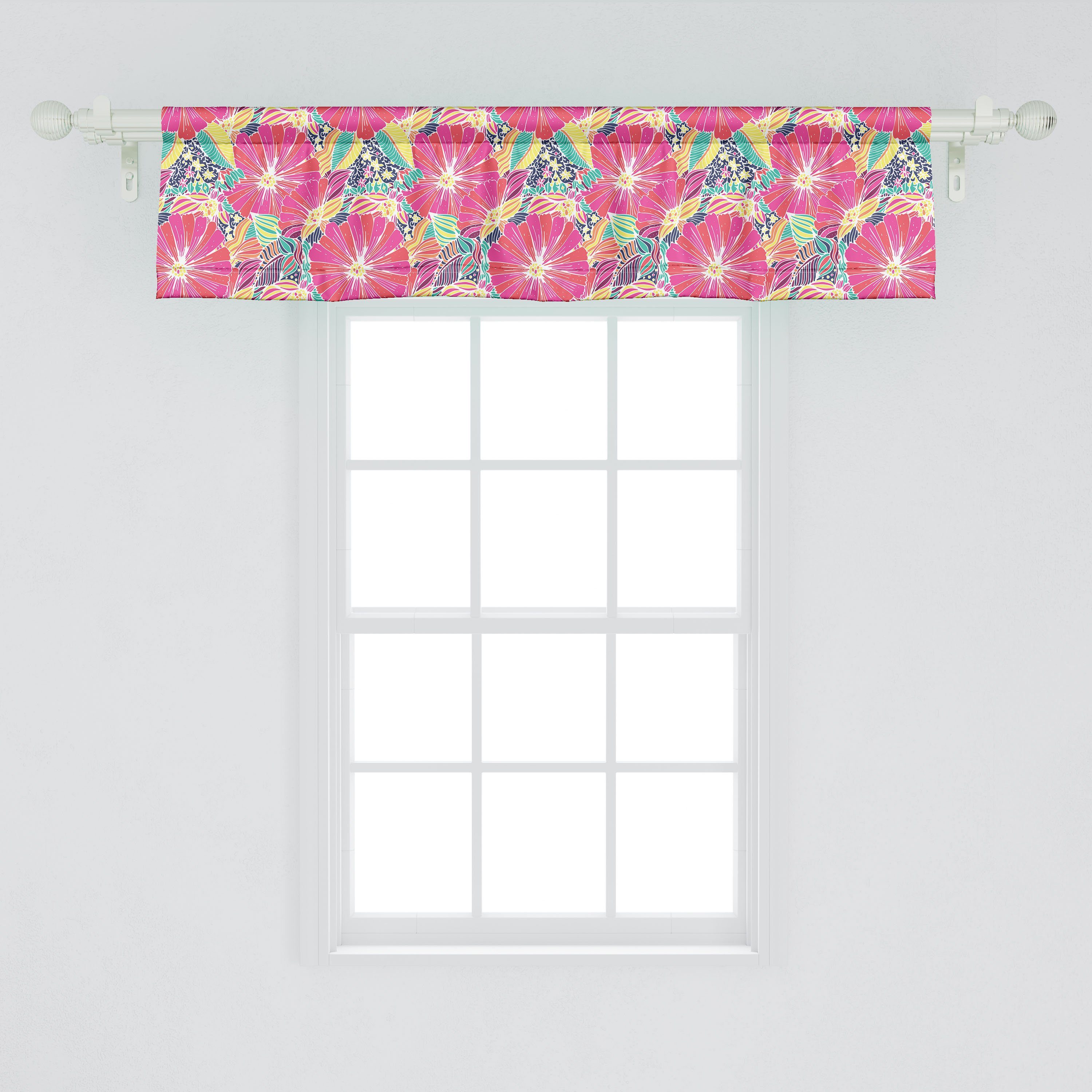 Dekor für Sommer-Blüten Microfaser, Energetische Abakuhaus, Schlafzimmer Vorhang Stangentasche, Scheibengardine Volant Küche Blumen mit