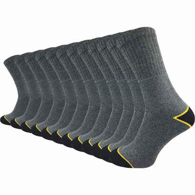 GAWILO Шкарпетки робочі für Herren mit atmungsaktiver Baumwolle gegen Schweißfüße (12 Paar) Ideal für Захисне взуття - mit stabilisierendem Rippschaft