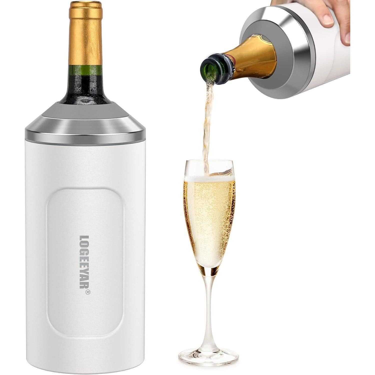 LuxusKollektion Wein- und Sektkühler Weinkühler Edelstahl 750ml Champagnerkühler Tragbar Outdoor