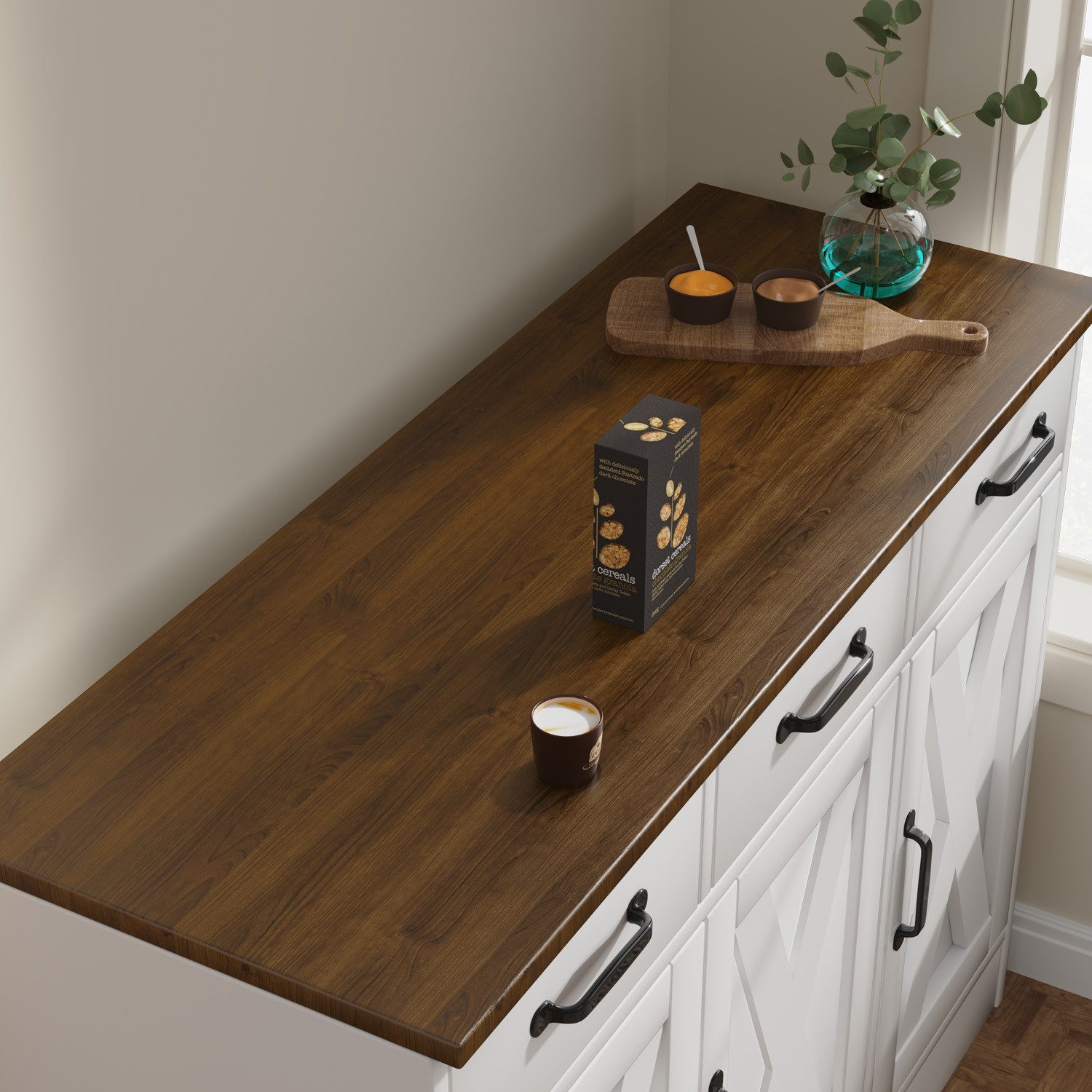 oyajia Sideboard Küchenschrank Aufbewahrungsschrank mit 3 Türen (Sideboard mit Schubladen, Aufbewahrungsschrank mit Türen, für Wohnzimmer Küche Esszimmer), verstellbare Ablage,40 x 108 x 81 cm